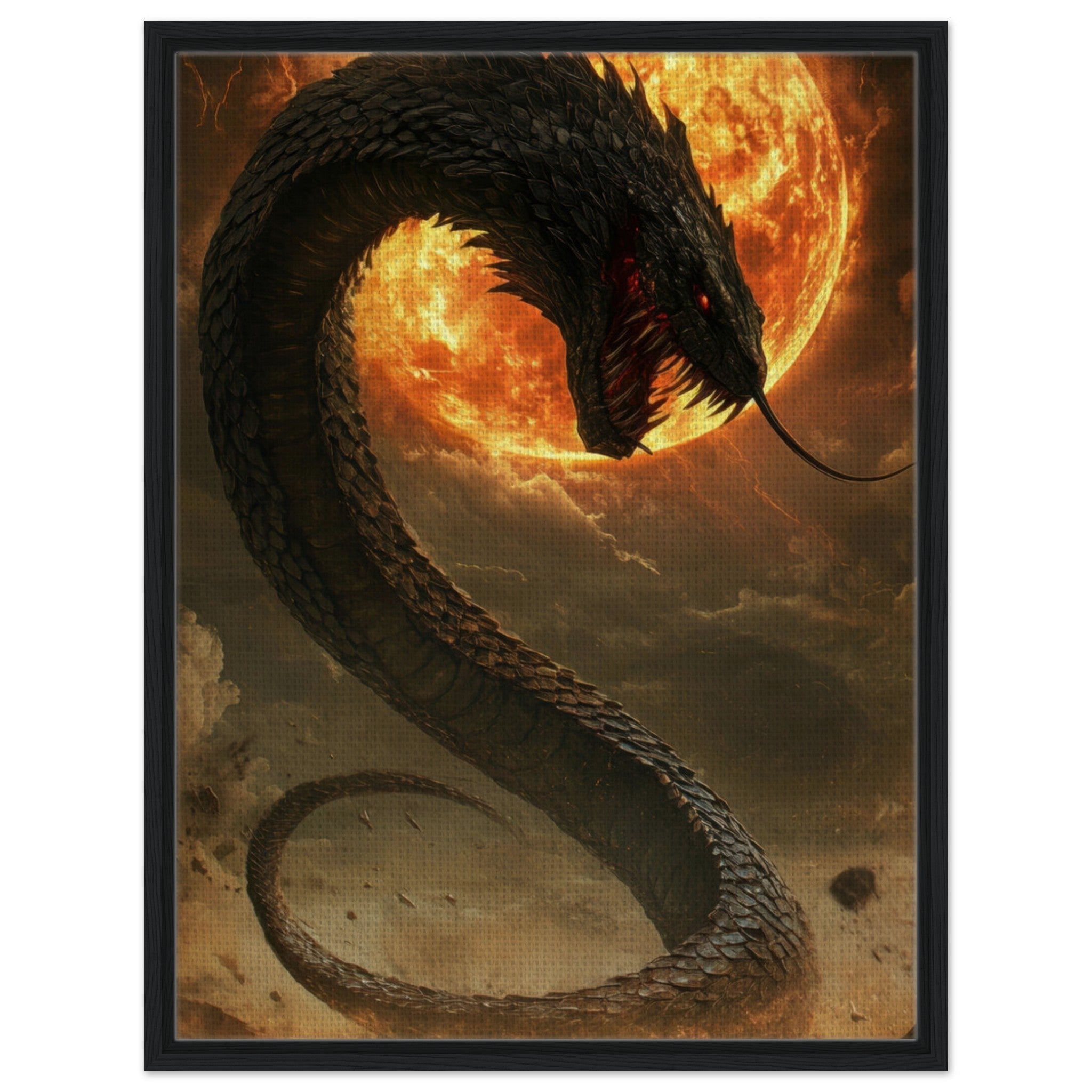 Framed Canvas Portrait - The Wrath of Apophis Dark Fantasy A Dark Fantasy 2 - Shop Ai Art WebShop - Digital Art online Store