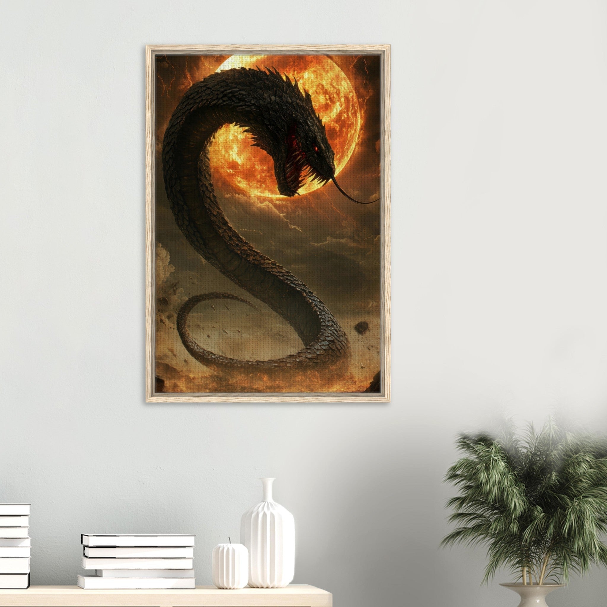 Framed Canvas Portrait - The Wrath of Apophis Dark Fantasy A Dark Fantasy 2 - Shop Ai Art WebShop - Digital Art online Store