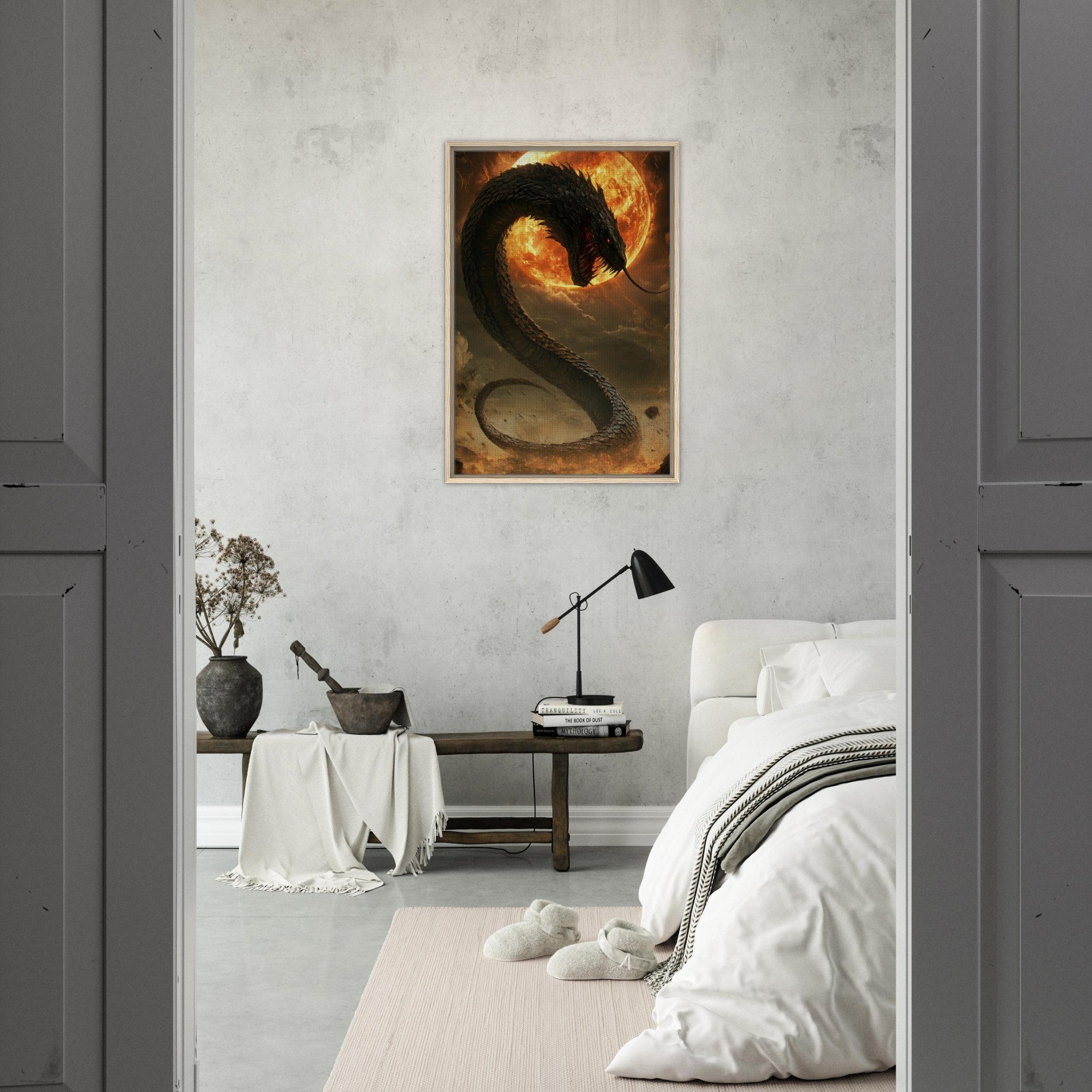 Framed Canvas Portrait - The Wrath of Apophis Dark Fantasy A Dark Fantasy 2 - Shop Ai Art WebShop - Digital Art online Store