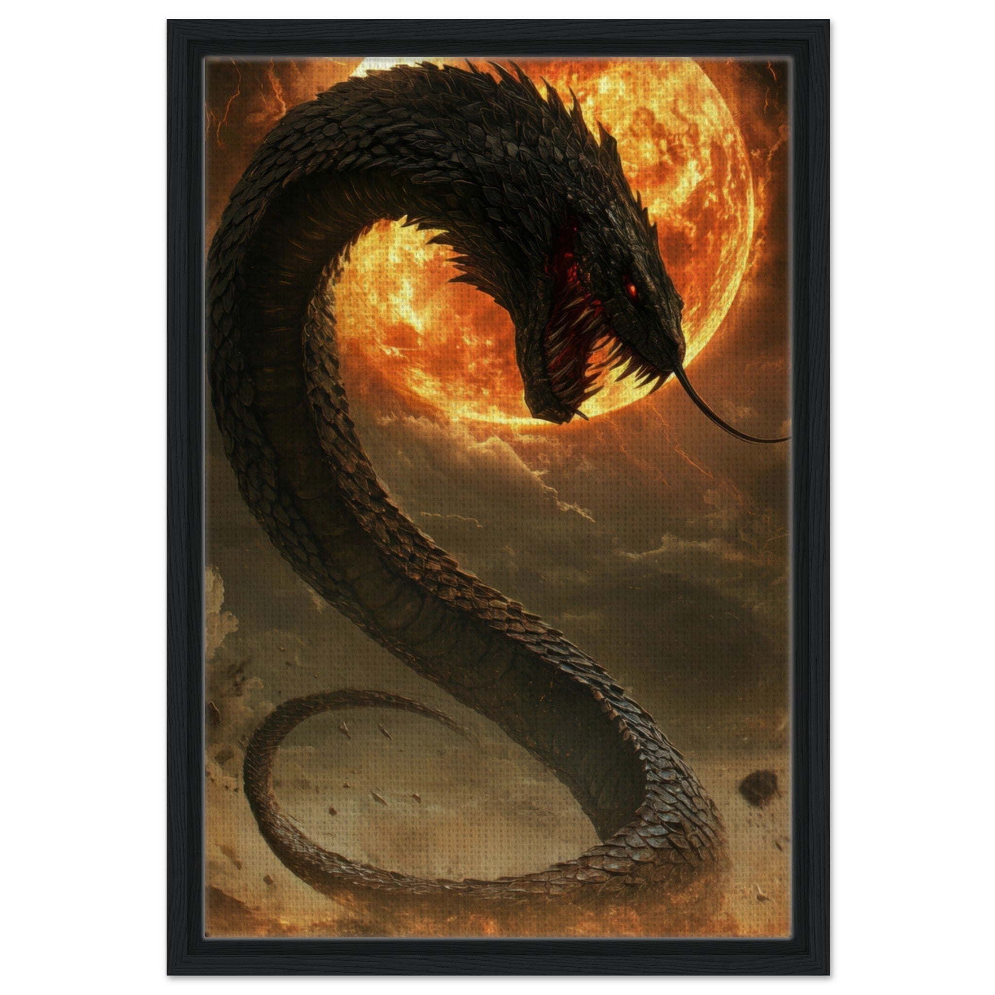 Framed Canvas Portrait - The Wrath of Apophis Dark Fantasy A Dark Fantasy 2 - Shop Ai Art WebShop - Digital Art online Store
