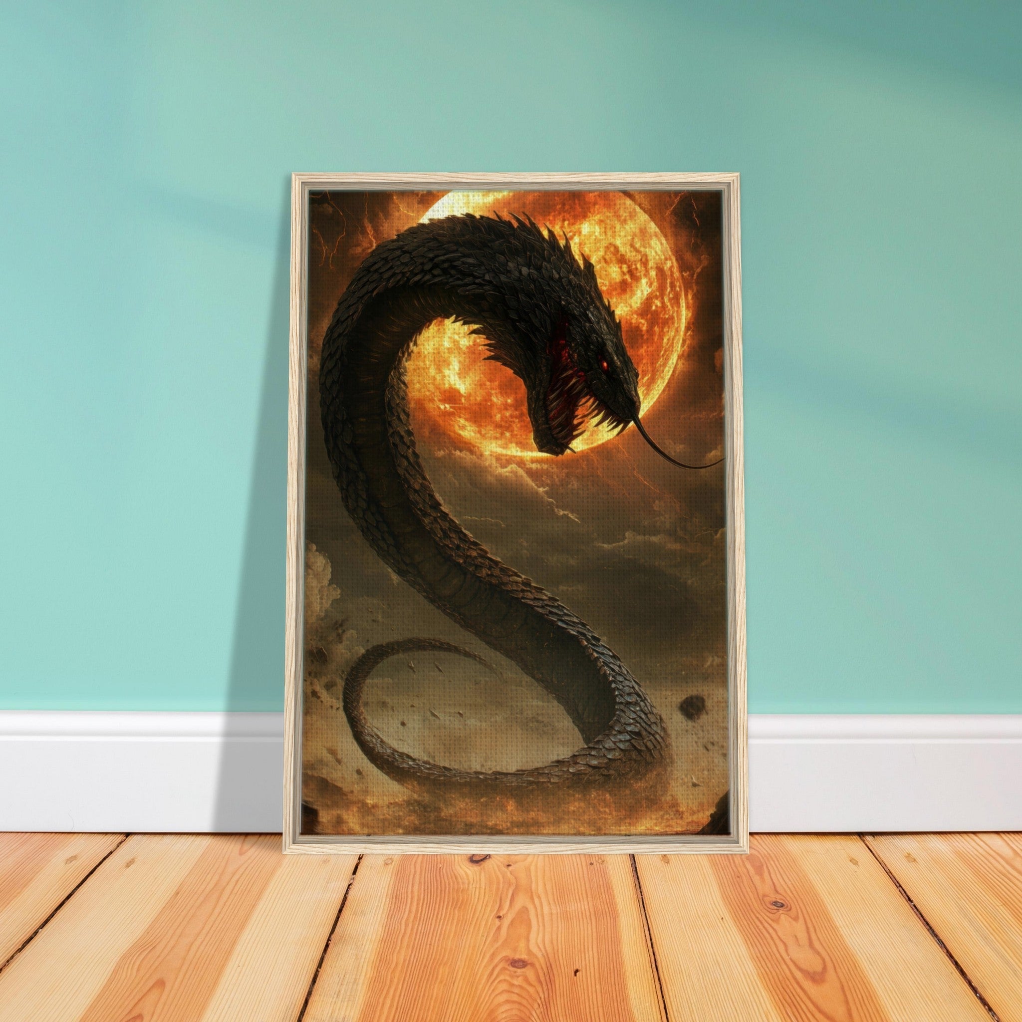 Framed Canvas Portrait - The Wrath of Apophis Dark Fantasy A Dark Fantasy 2 - Shop Ai Art WebShop - Digital Art online Store