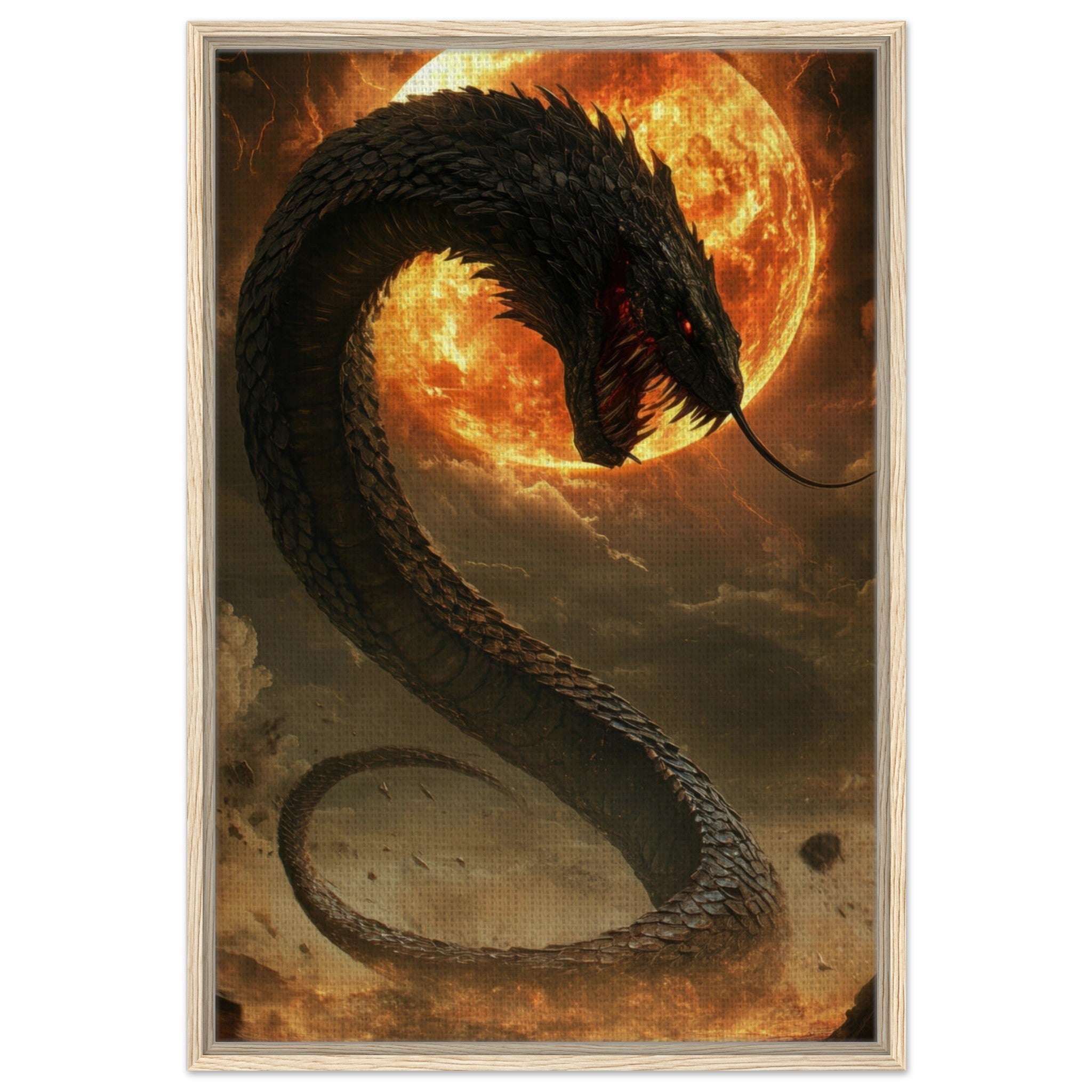 Framed Canvas Portrait - The Wrath of Apophis Dark Fantasy A Dark Fantasy 2 - Shop Ai Art WebShop - Digital Art online Store