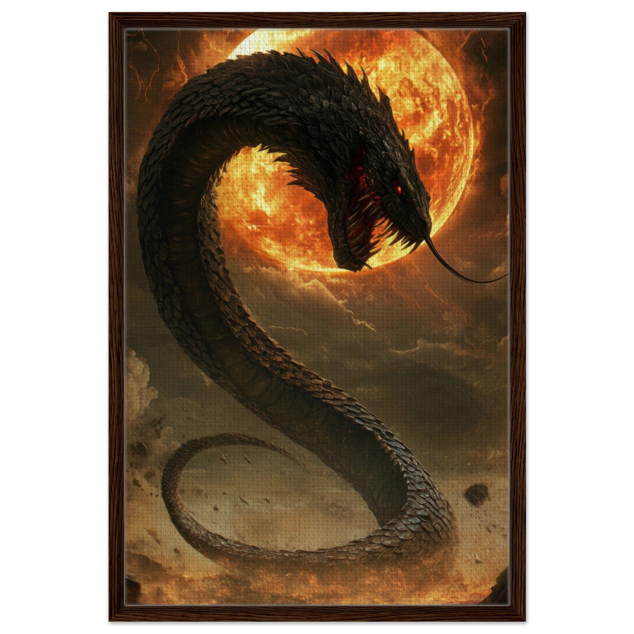 Framed Canvas Portrait - The Wrath of Apophis Dark Fantasy A Dark Fantasy 2 - Shop Ai Art WebShop - Digital Art online Store