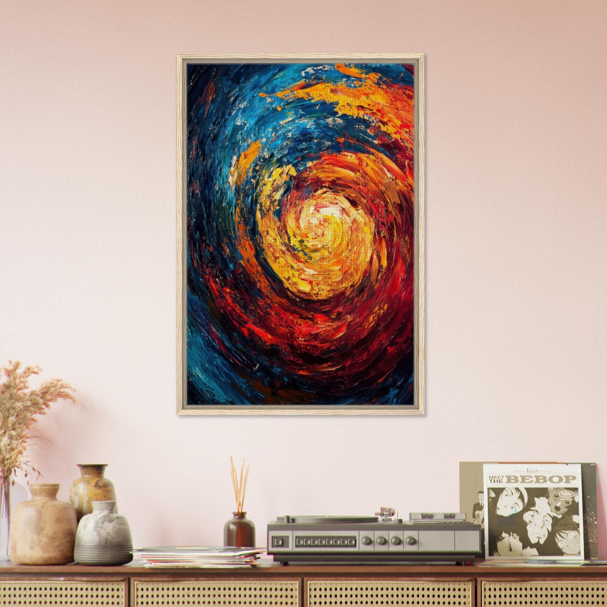 Framed Canvas Portrait - Vortex of Emotions A swirling fusion of vagrant - Shop Ai Art WebShop - Digital Art online Store