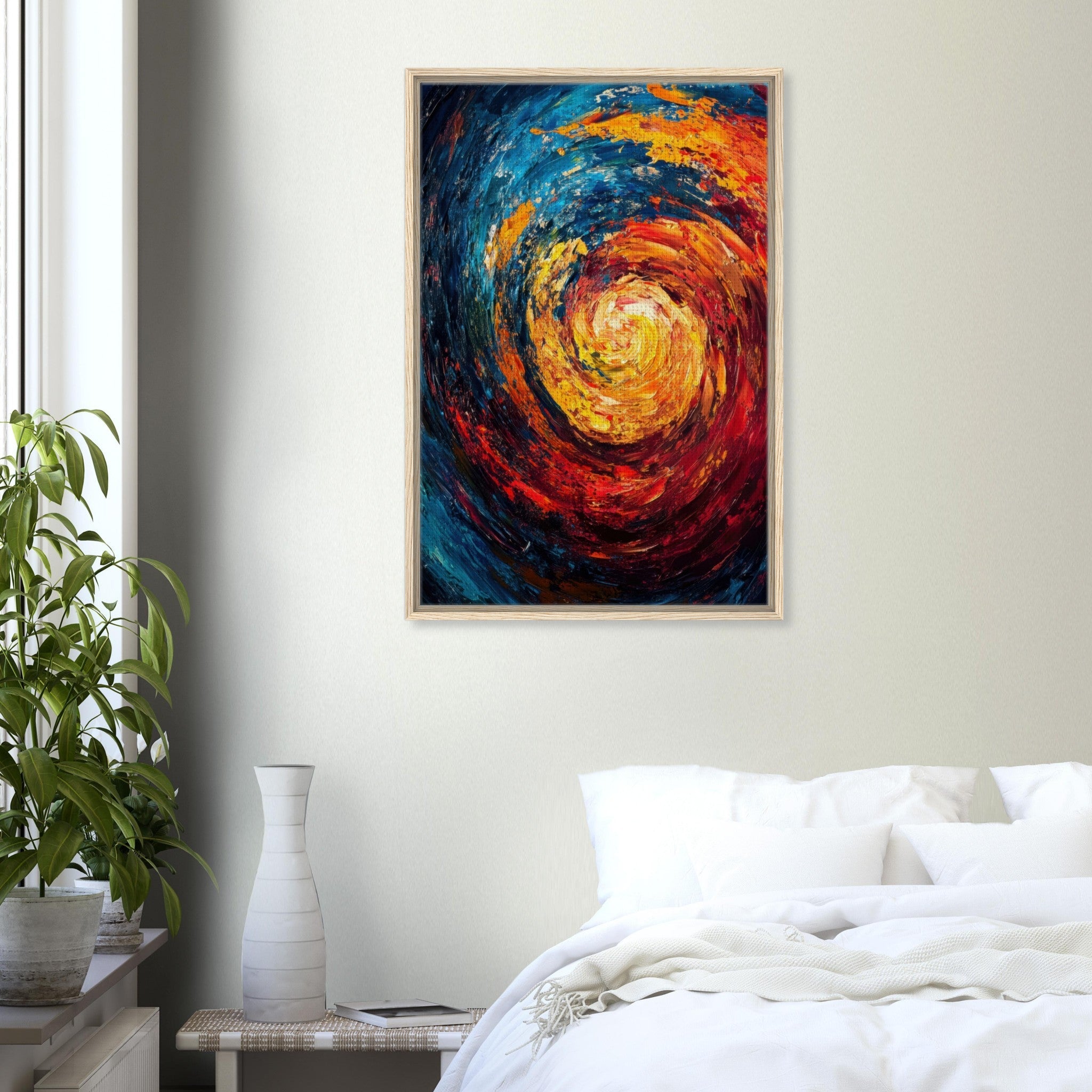 Framed Canvas Portrait - Vortex of Emotions A swirling fusion of vagrant - Shop Ai Art WebShop - Digital Art online Store