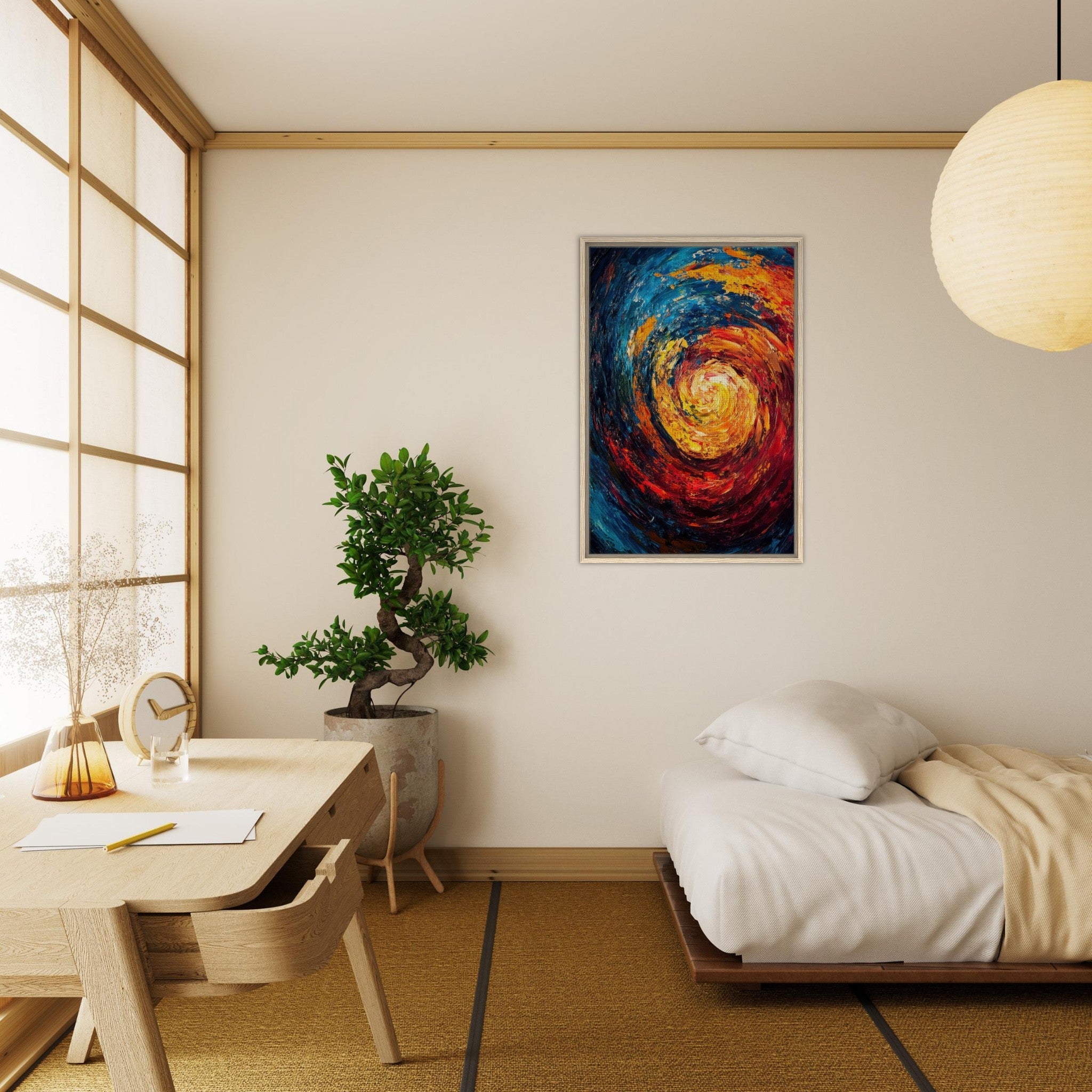Framed Canvas Portrait - Vortex of Emotions A swirling fusion of vagrant - Shop Ai Art WebShop - Digital Art online Store