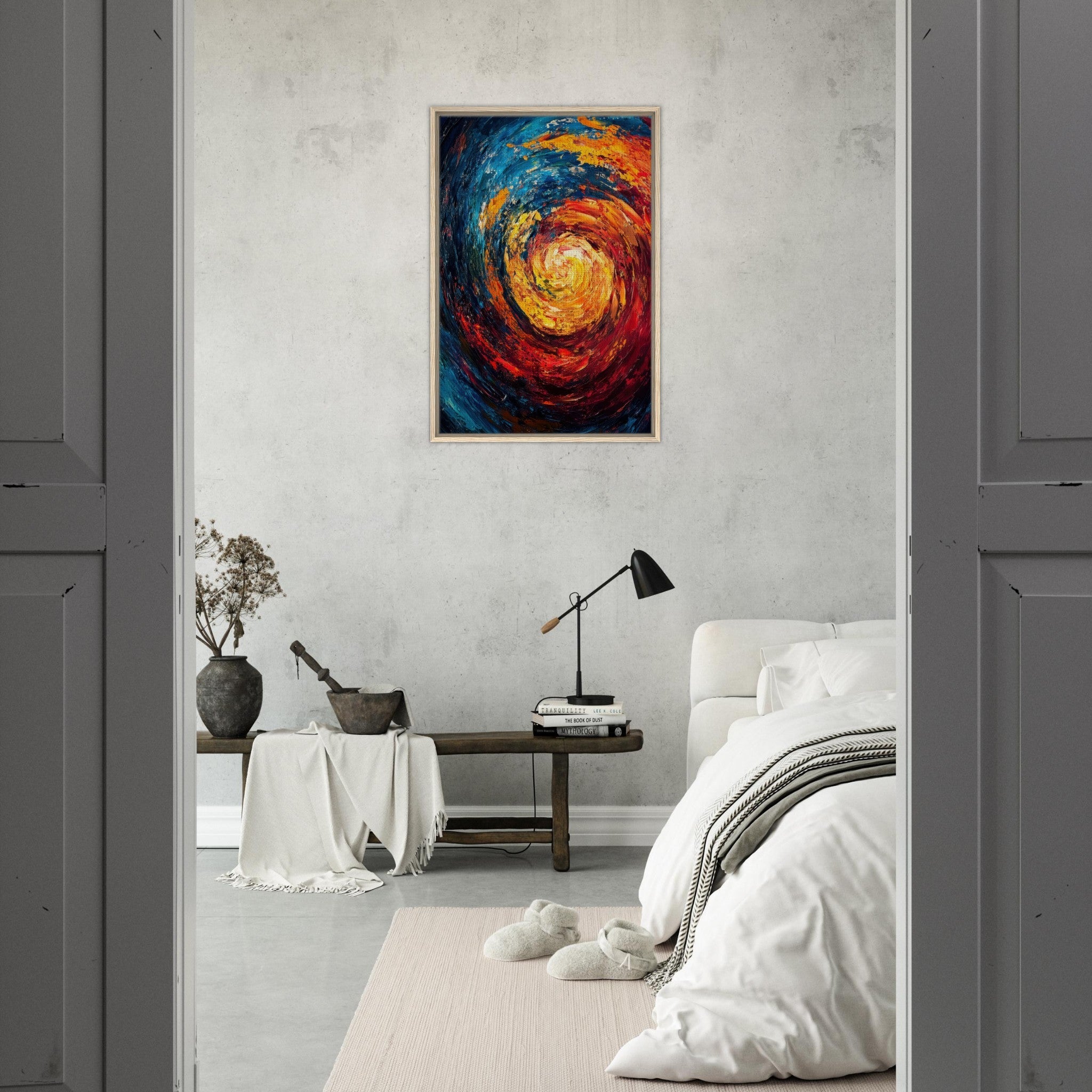Framed Canvas Portrait - Vortex of Emotions A swirling fusion of vagrant - Shop Ai Art WebShop - Digital Art online Store