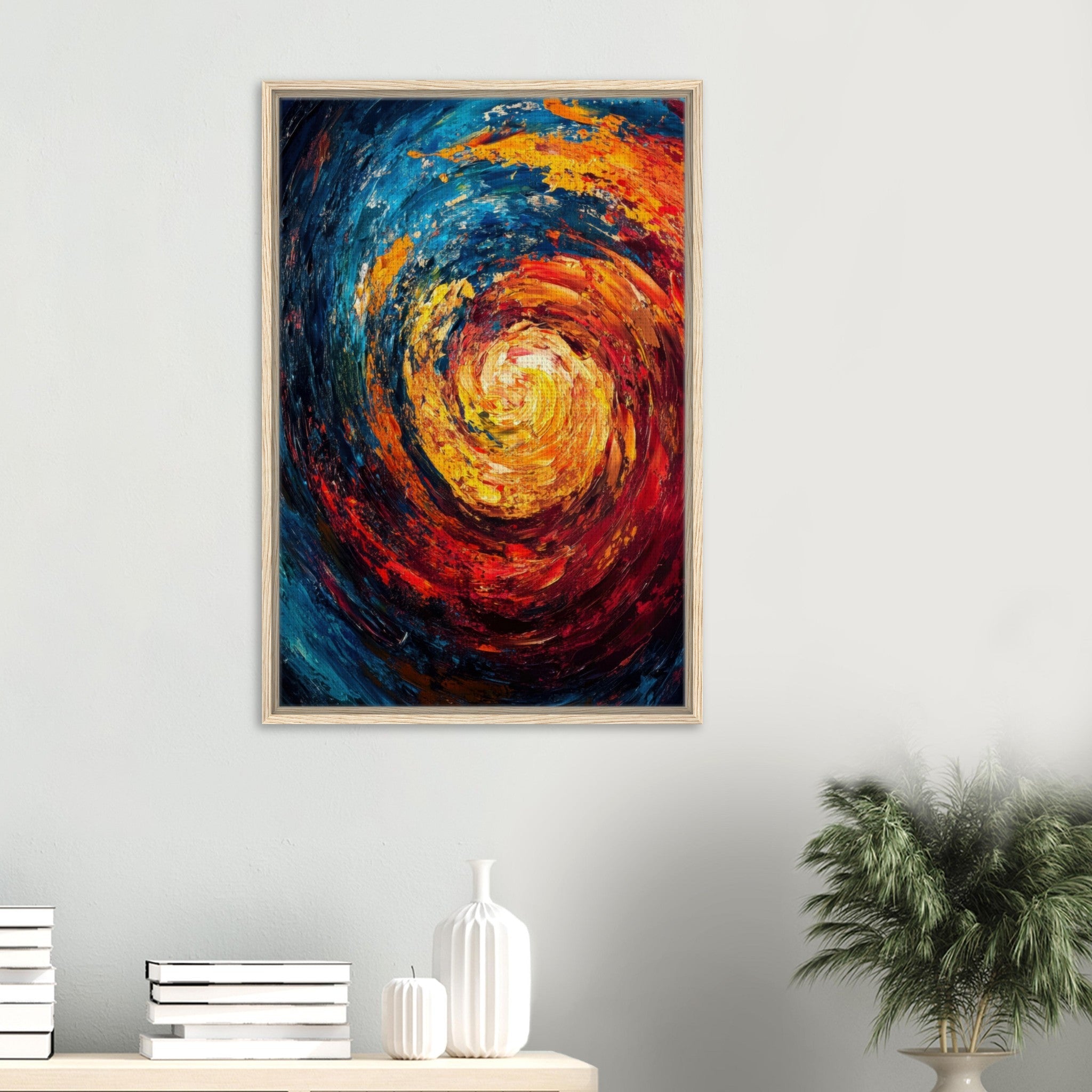 Framed Canvas Portrait - Vortex of Emotions A swirling fusion of vagrant - Shop Ai Art WebShop - Digital Art online Store