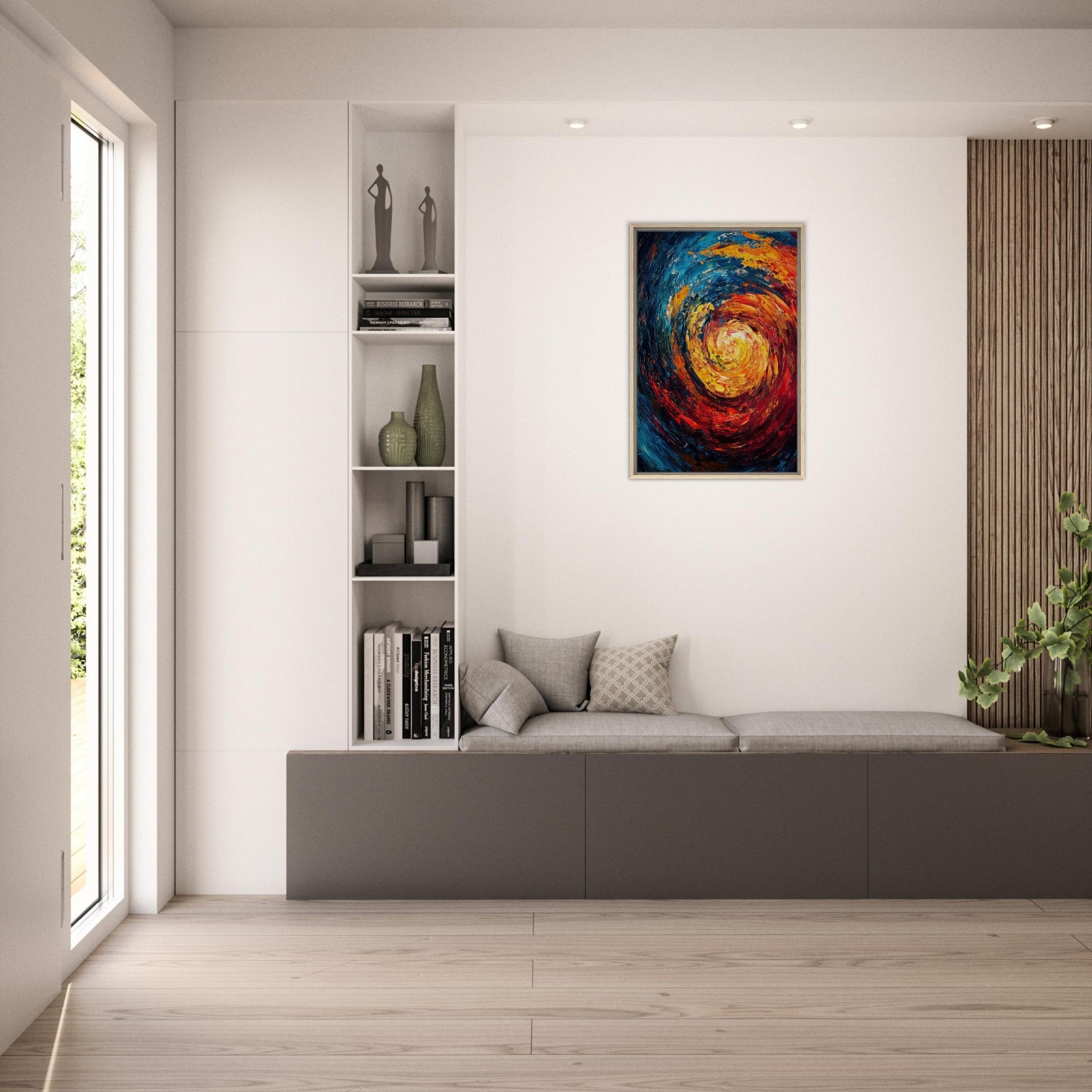 Framed Canvas Portrait - Vortex of Emotions A swirling fusion of vagrant - Shop Ai Art WebShop - Digital Art online Store