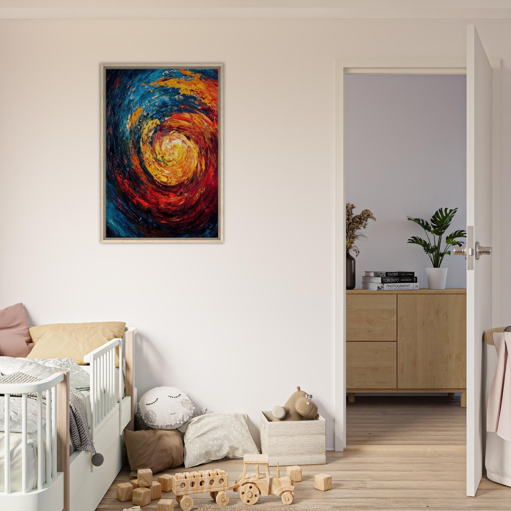 Framed Canvas Portrait - Vortex of Emotions A swirling fusion of vagrant - Shop Ai Art WebShop - Digital Art online Store