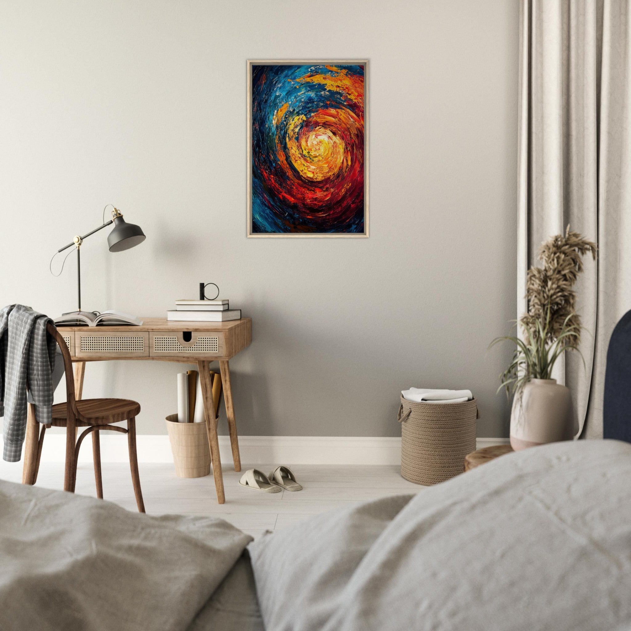 Framed Canvas Portrait - Vortex of Emotions A swirling fusion of vagrant - Shop Ai Art WebShop - Digital Art online Store