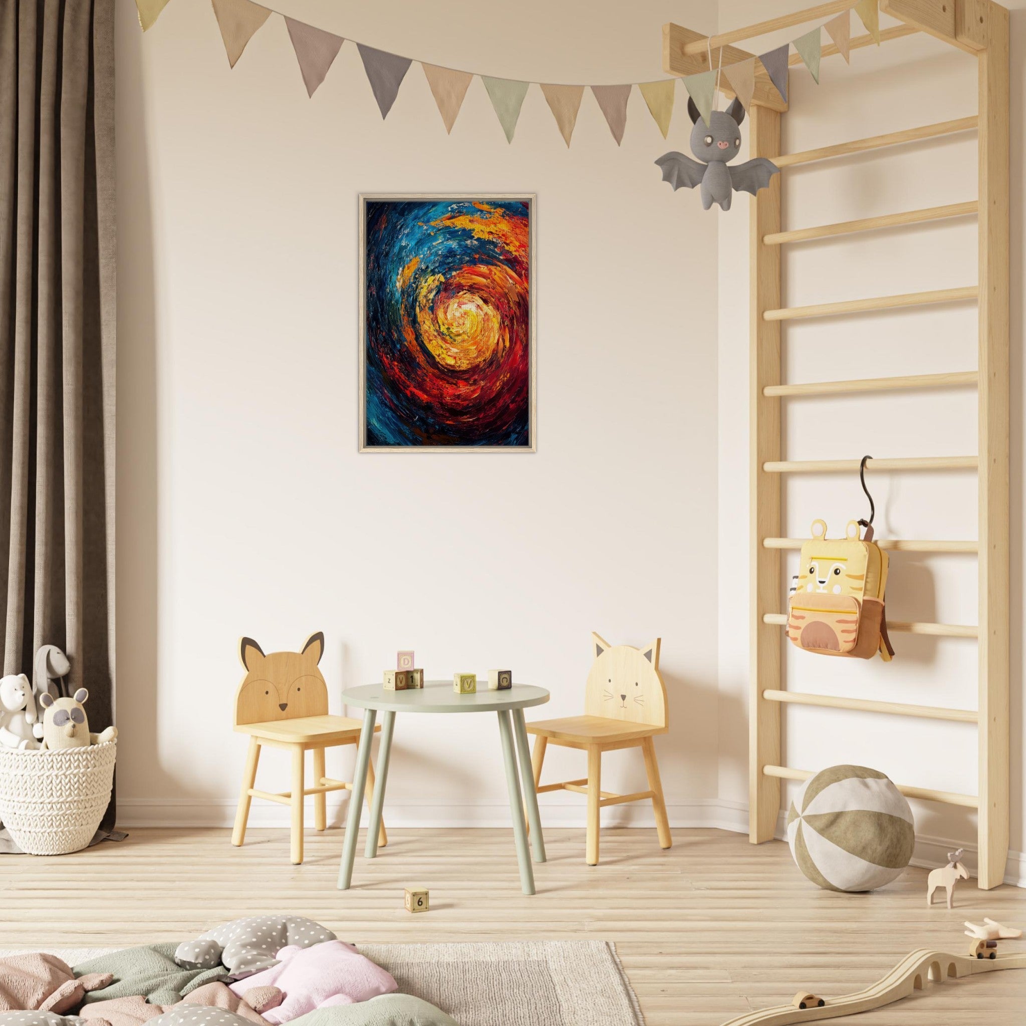 Framed Canvas Portrait - Vortex of Emotions A swirling fusion of vagrant - Shop Ai Art WebShop - Digital Art online Store
