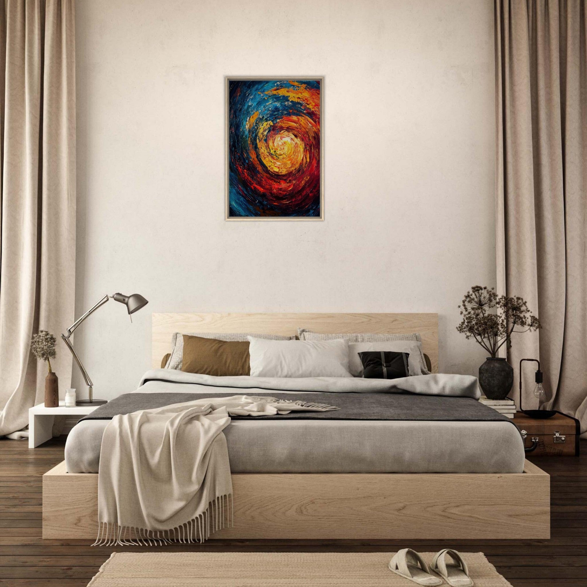 Framed Canvas Portrait - Vortex of Emotions A swirling fusion of vagrant - Shop Ai Art WebShop - Digital Art online Store