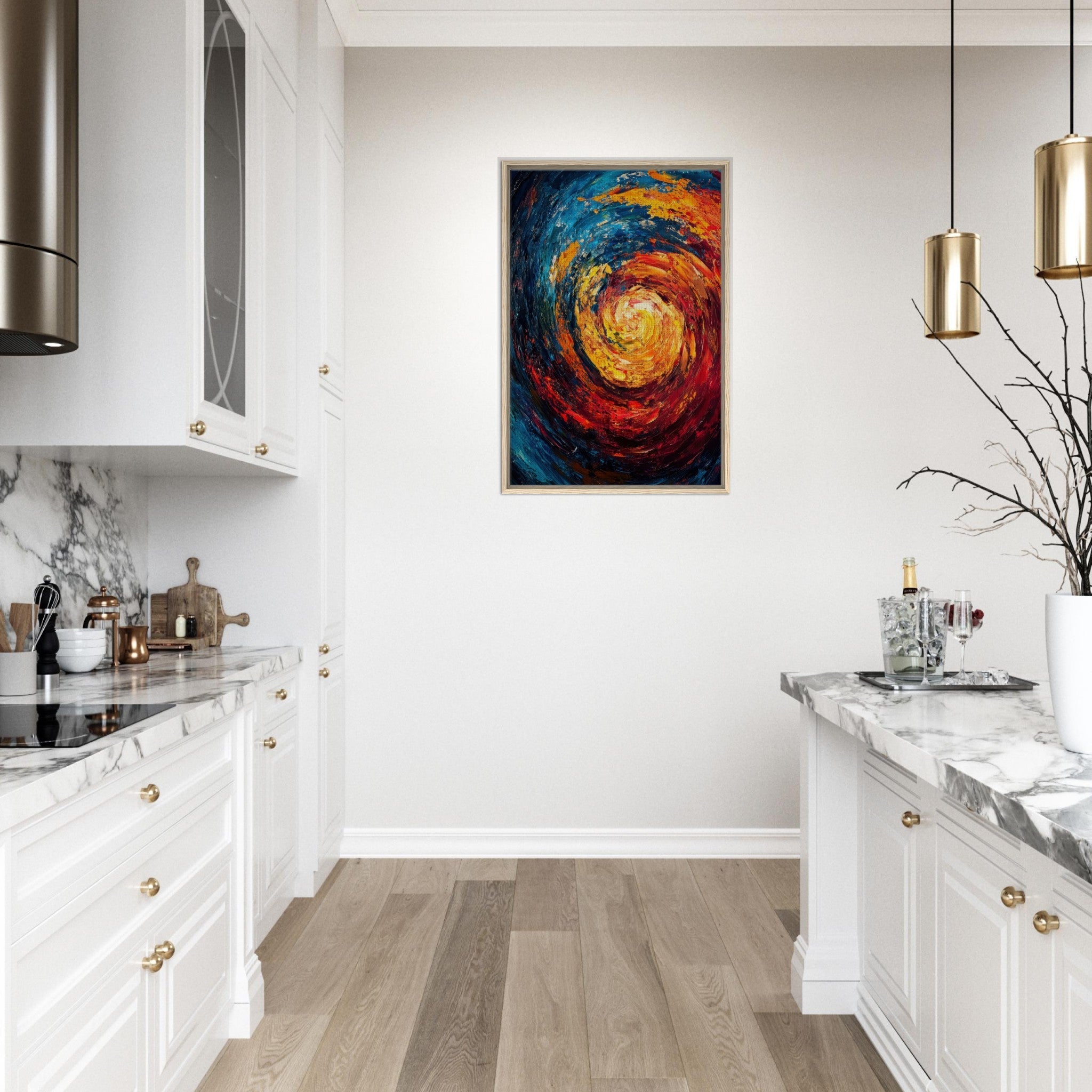 Framed Canvas Portrait - Vortex of Emotions A swirling fusion of vagrant - Shop Ai Art WebShop - Digital Art online Store