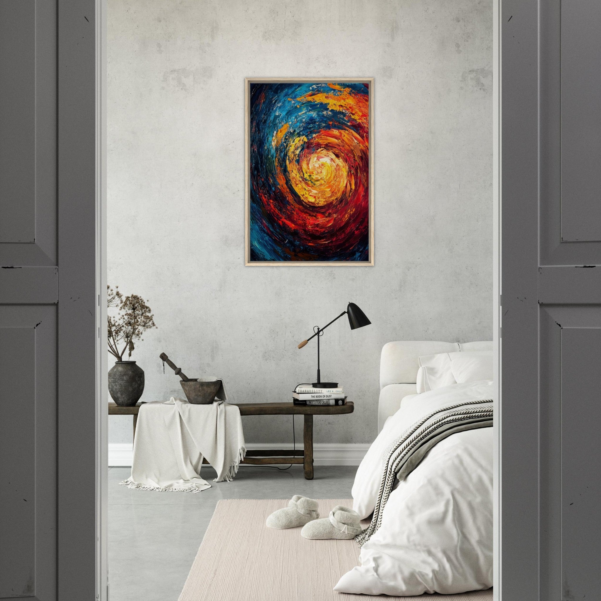 Framed Canvas Portrait - Vortex of Emotions A swirling fusion of vagrant - Shop Ai Art WebShop - Digital Art online Store