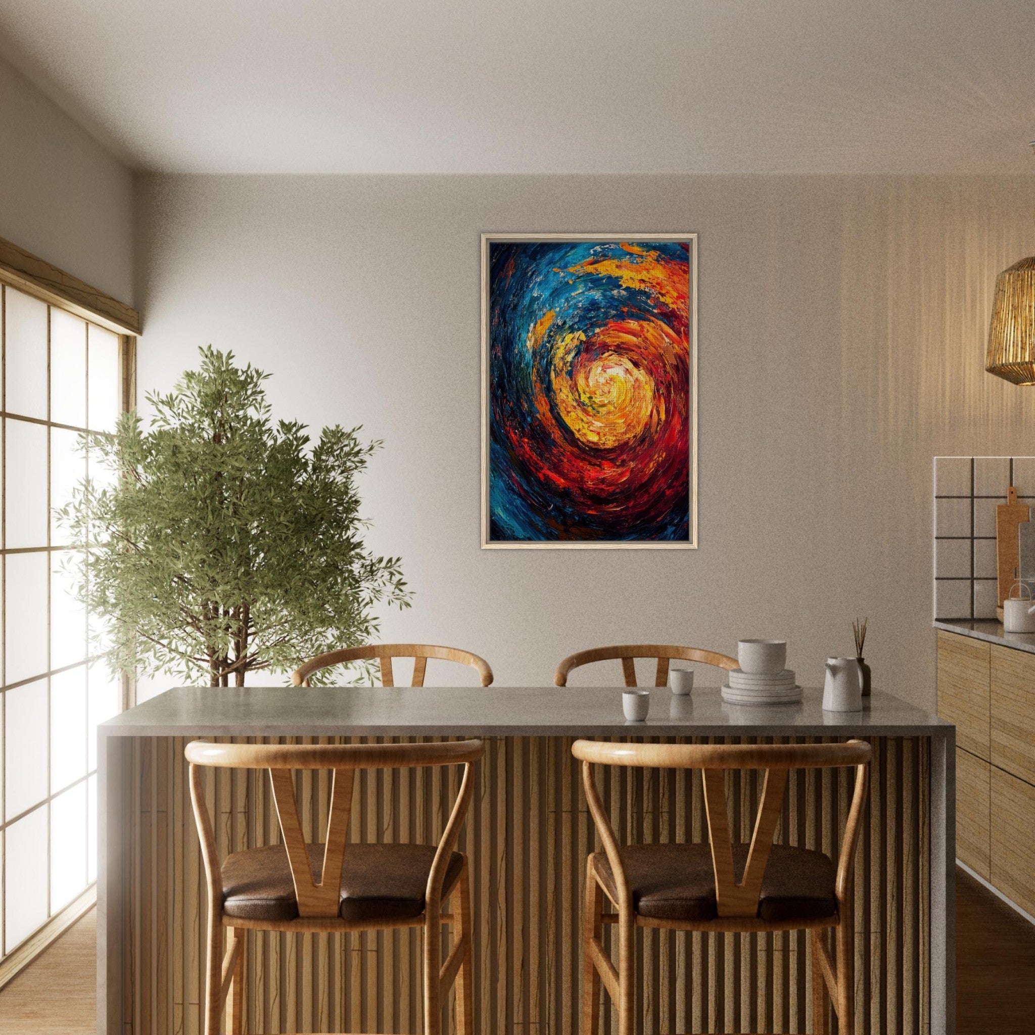 Framed Canvas Portrait - Vortex of Emotions A swirling fusion of vagrant - Shop Ai Art WebShop - Digital Art online Store