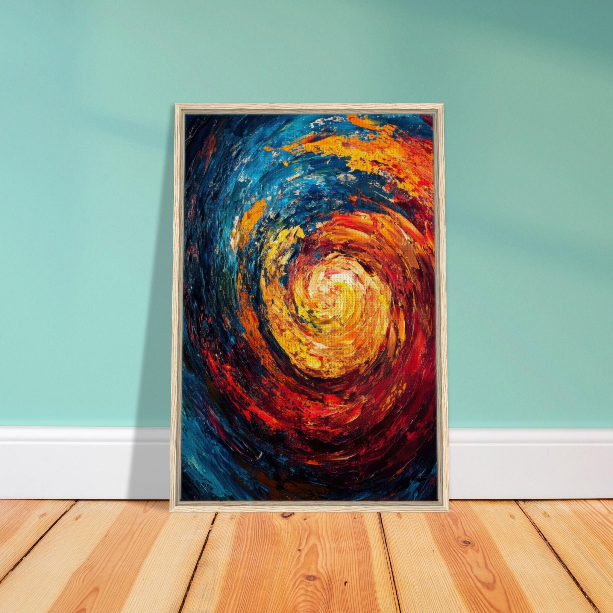 Framed Canvas Portrait - Vortex of Emotions A swirling fusion of vagrant - Shop Ai Art WebShop - Digital Art online Store