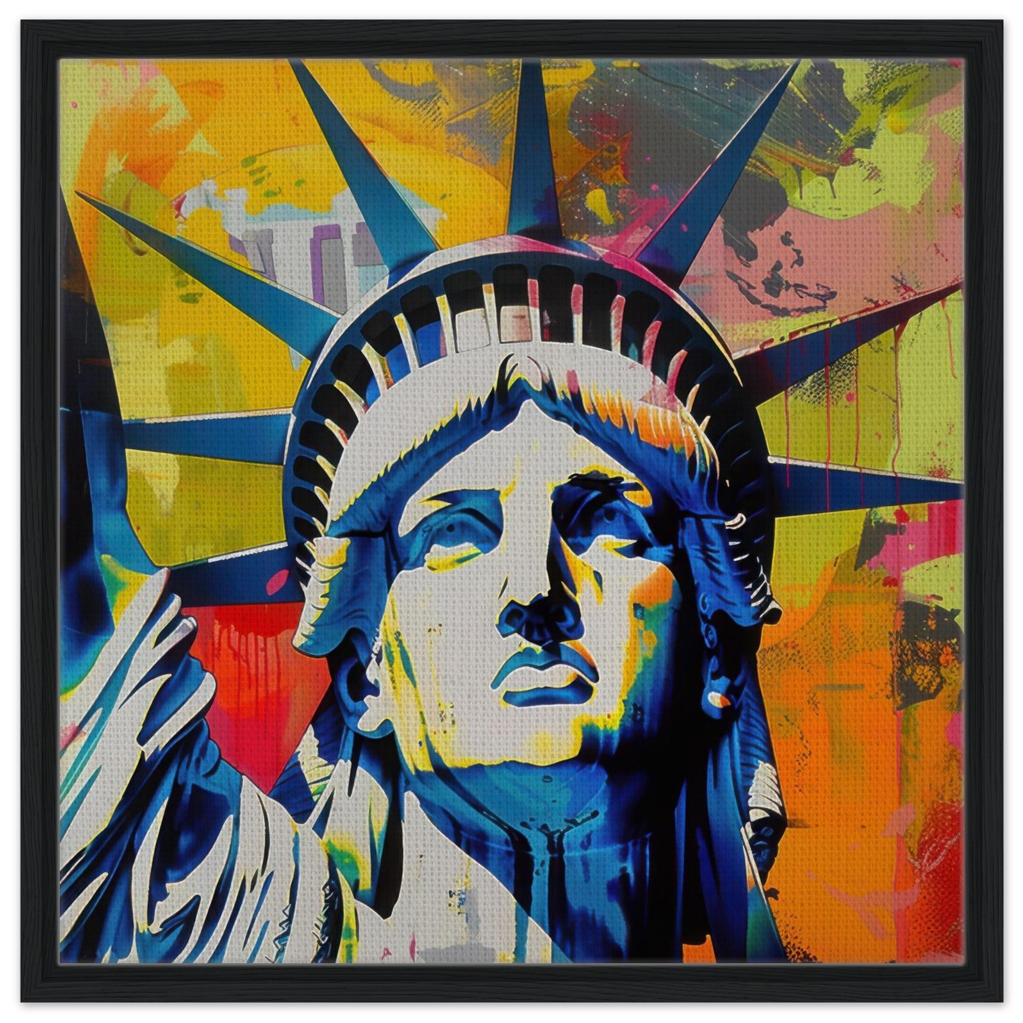 Framed Canvas Square - American pop art abstract art style - Shop Ai Art WebShop - Digital Art online Store