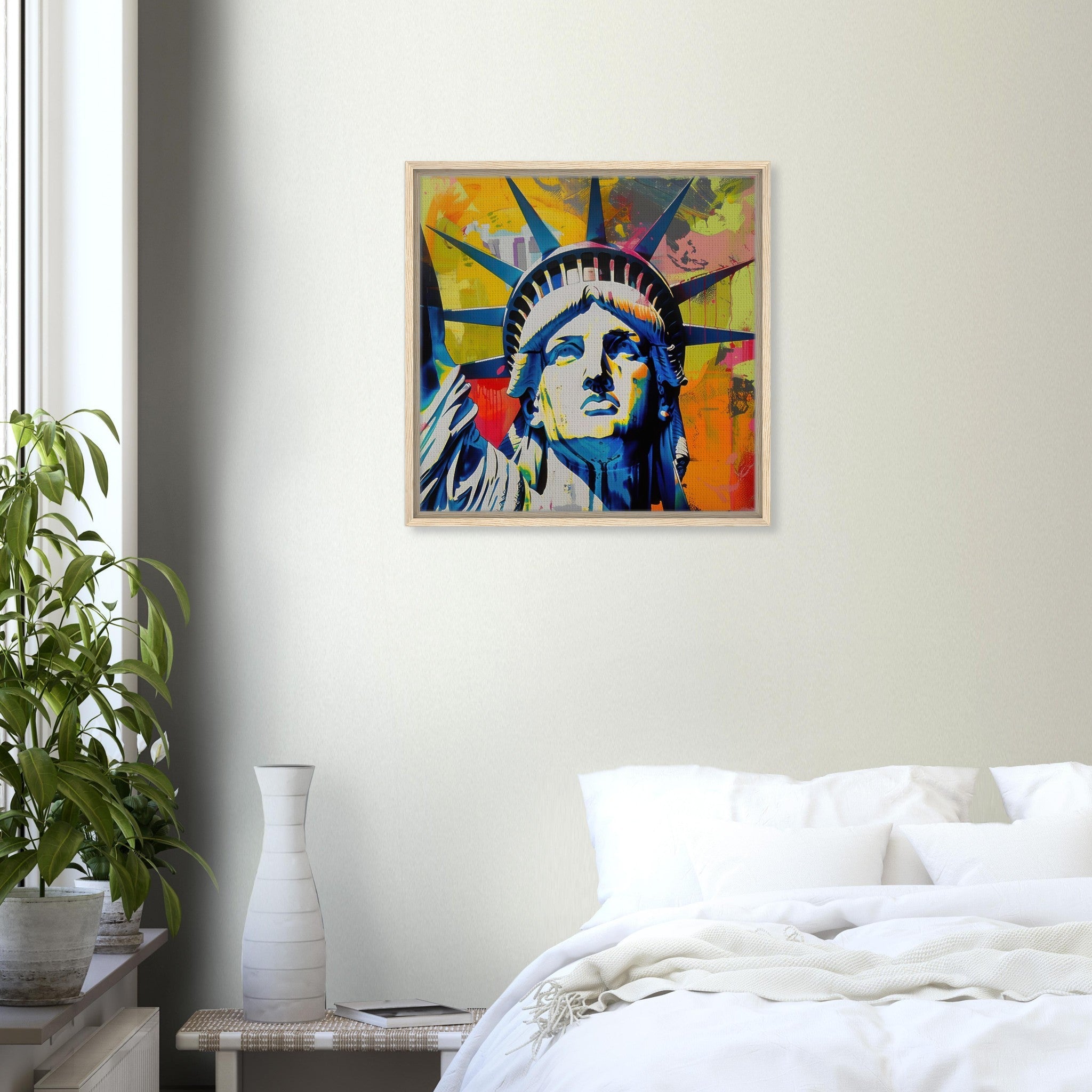 Framed Canvas Square - American pop art abstract art style - Shop Ai Art WebShop - Digital Art online Store