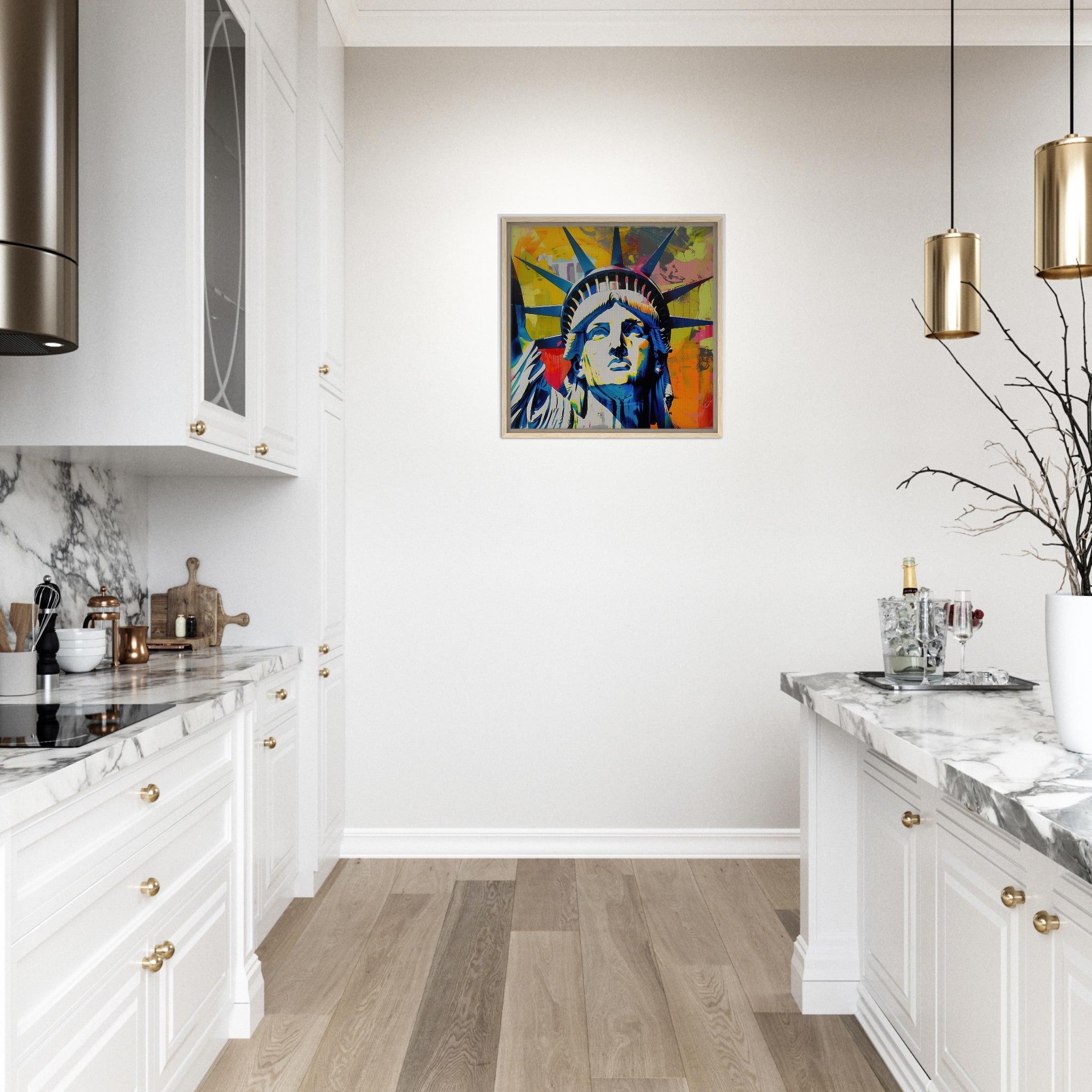 Framed Canvas Square - American pop art abstract art style - Shop Ai Art WebShop - Digital Art online Store