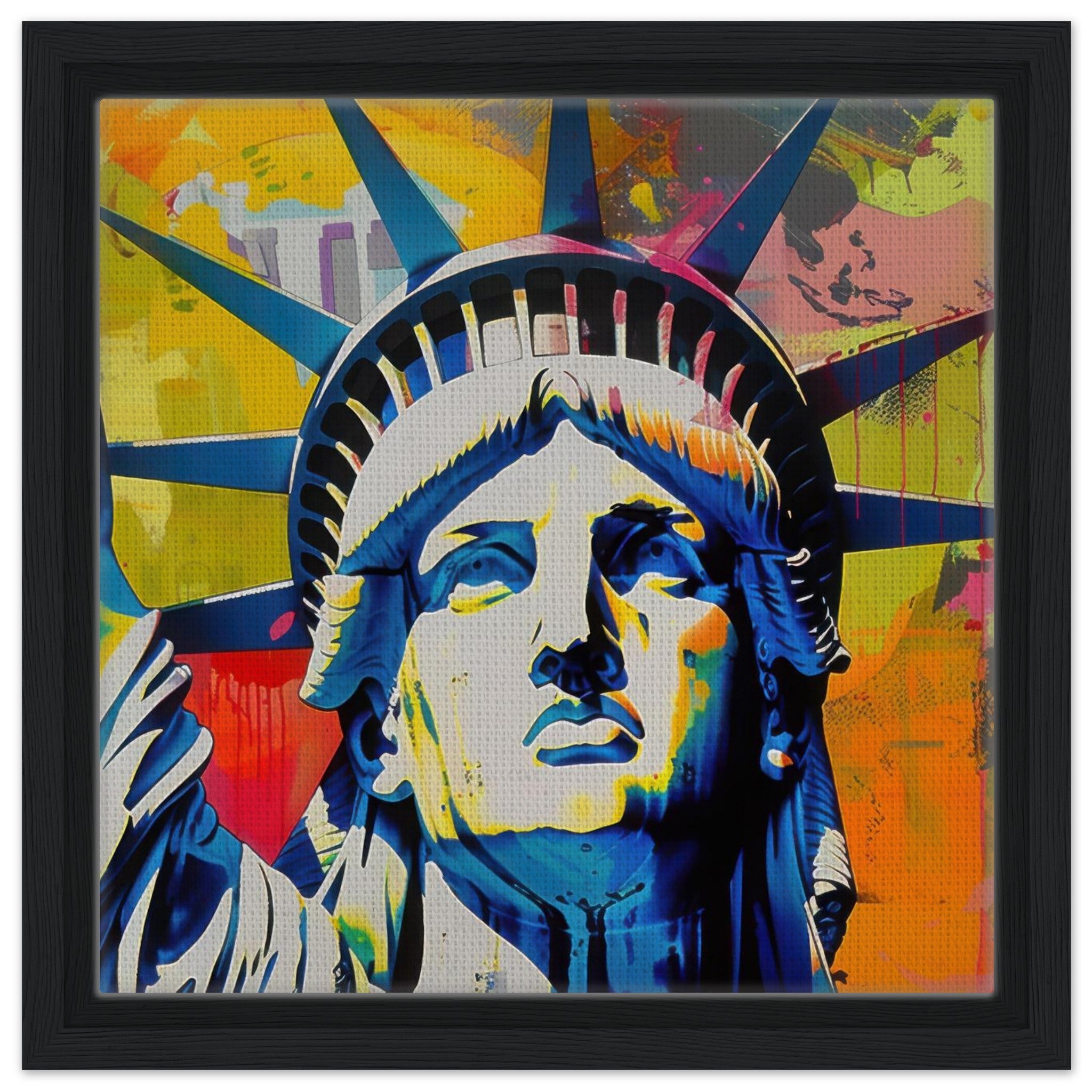 Framed Canvas Square - American pop art abstract art style - Shop Ai Art WebShop - Digital Art online Store