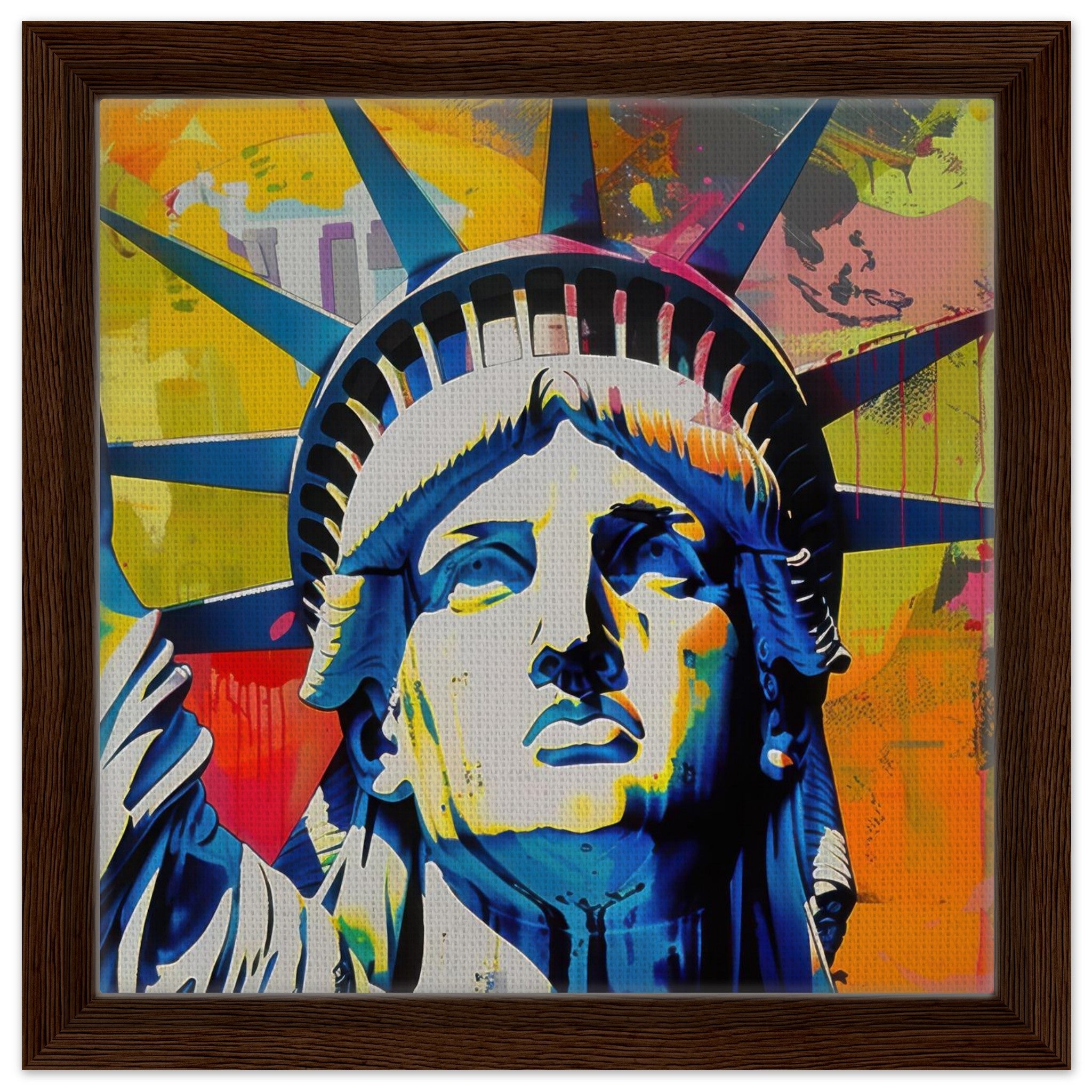 Framed Canvas Square - American pop art abstract art style - Shop Ai Art WebShop - Digital Art online Store