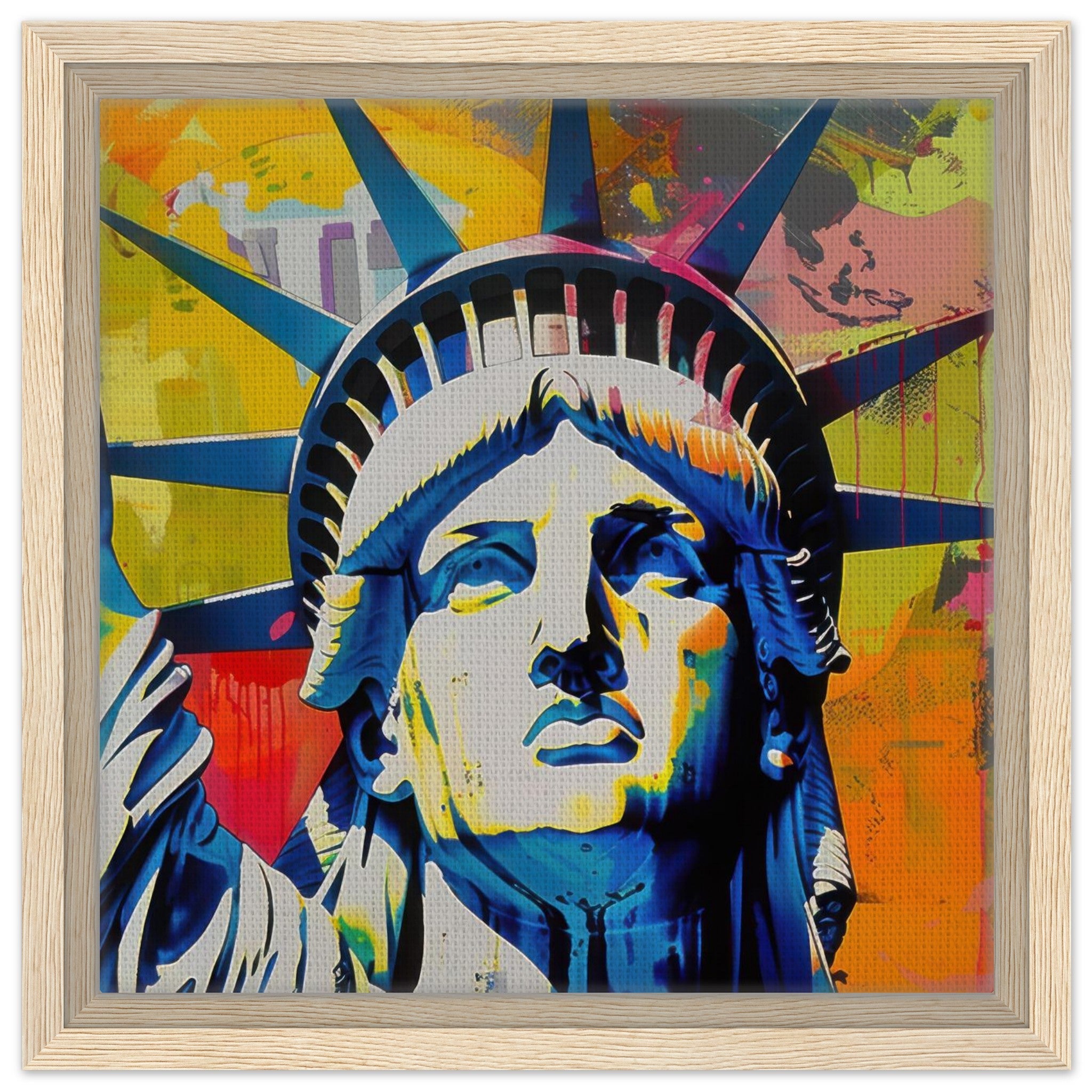 Framed Canvas Square - American pop art abstract art style - Shop Ai Art WebShop - Digital Art online Store