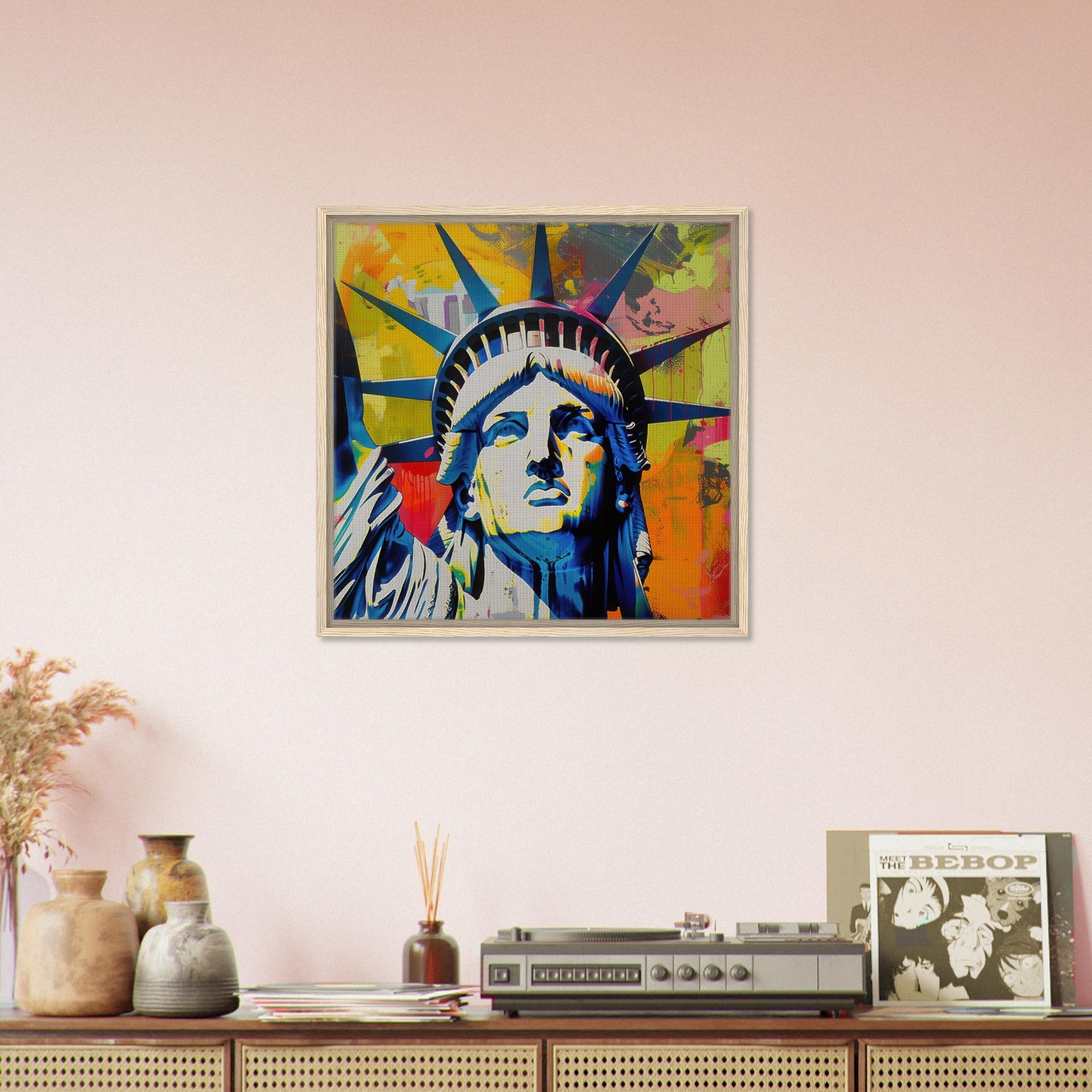 Framed Canvas Square - American pop art abstract art style - Shop Ai Art WebShop - Digital Art online Store