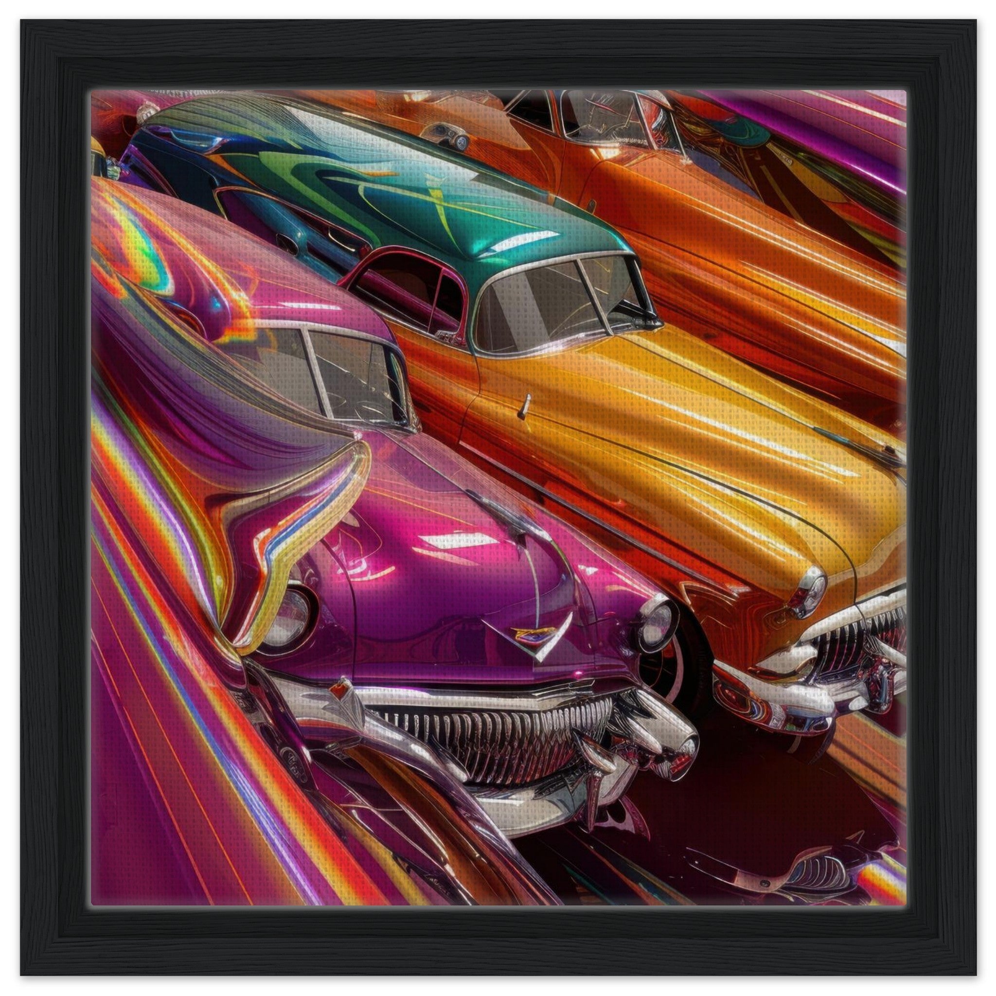 Framed Canvas Square - Classic Cars Art - Shop Ai Art WebShop - Digital Art online Store