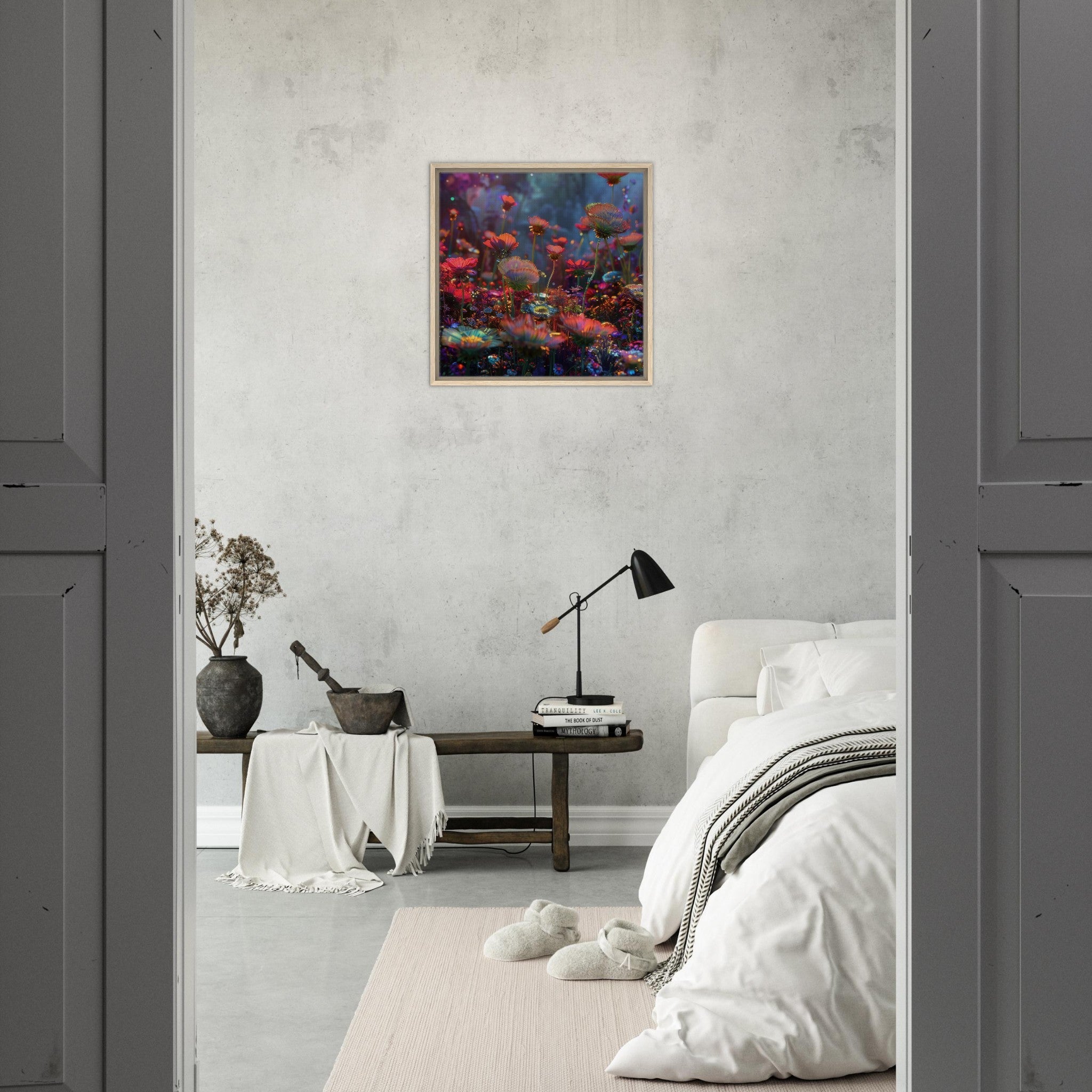 Framed Canvas Square - Colorfull Flower Art 13 - Shop Ai Art WebShop - Digital Art online Store
