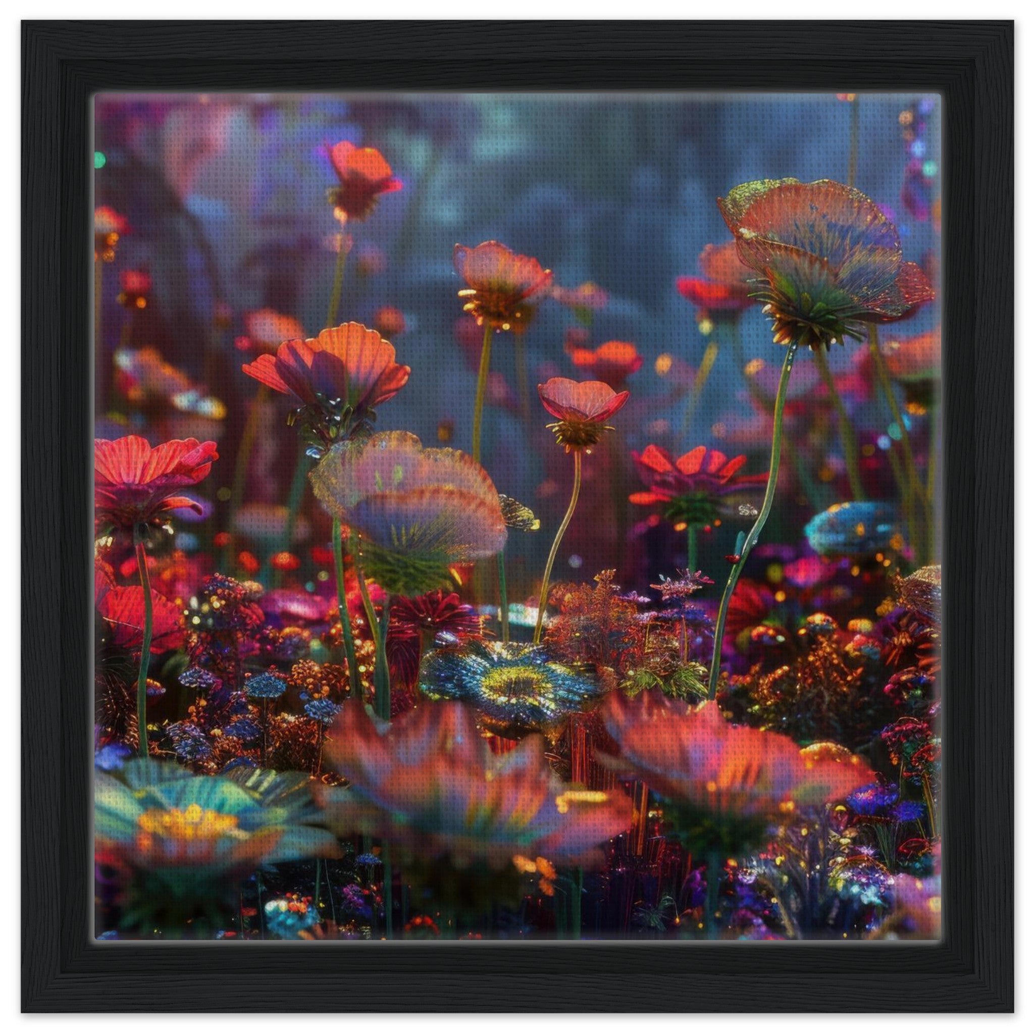 Framed Canvas Square - Colorfull Flower Art 13 - Shop Ai Art WebShop - Digital Art online Store