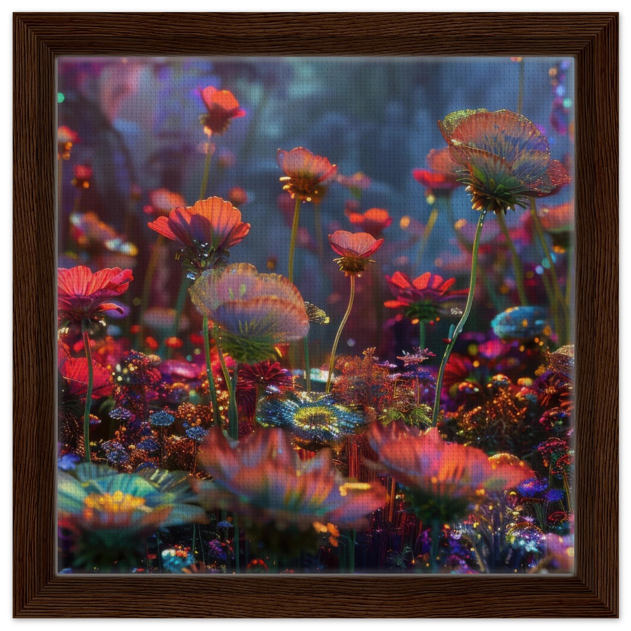 Framed Canvas Square - Colorfull Flower Art 13 - Shop Ai Art WebShop - Digital Art online Store