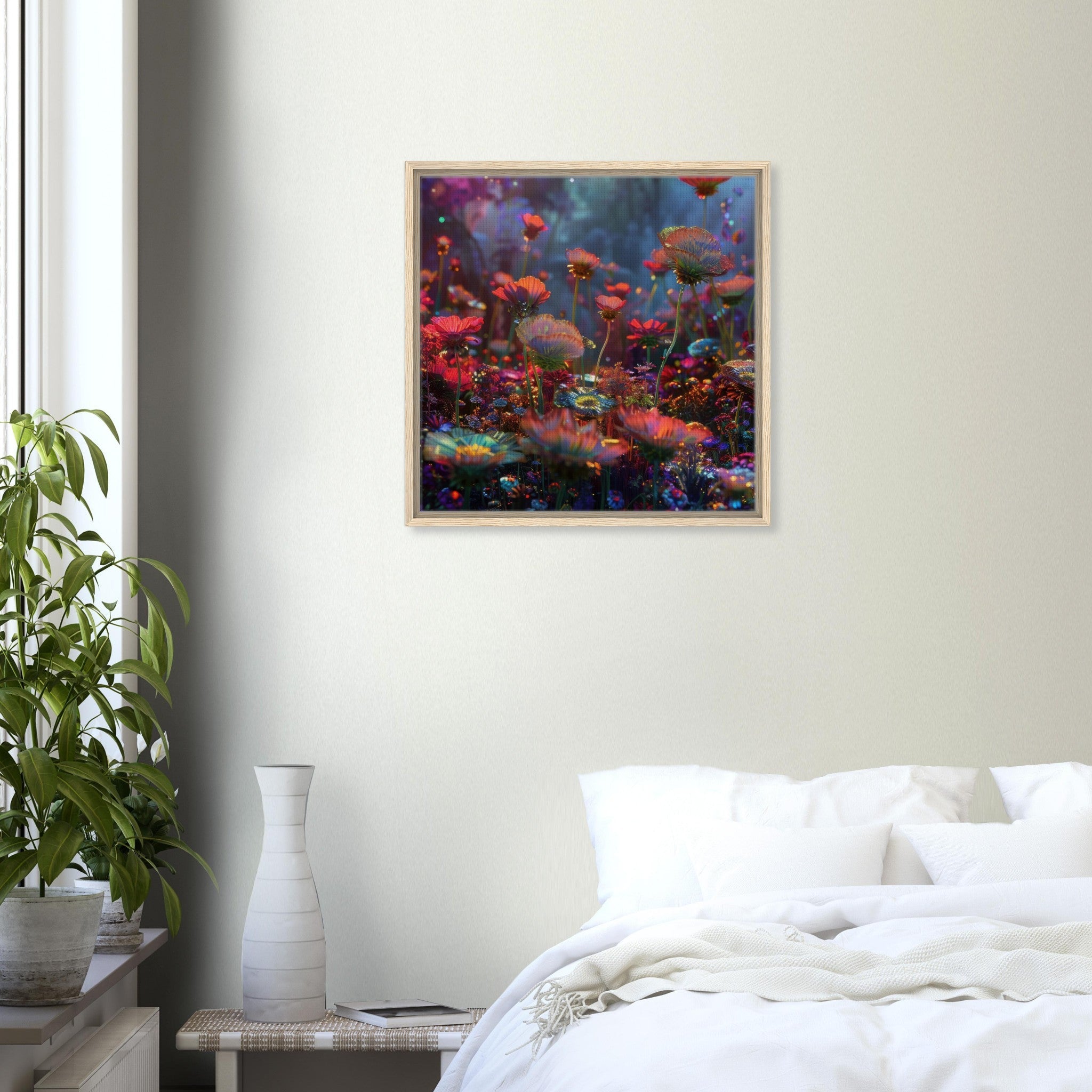 Framed Canvas Square - Colorfull Flower Art 13 - Shop Ai Art WebShop - Digital Art online Store