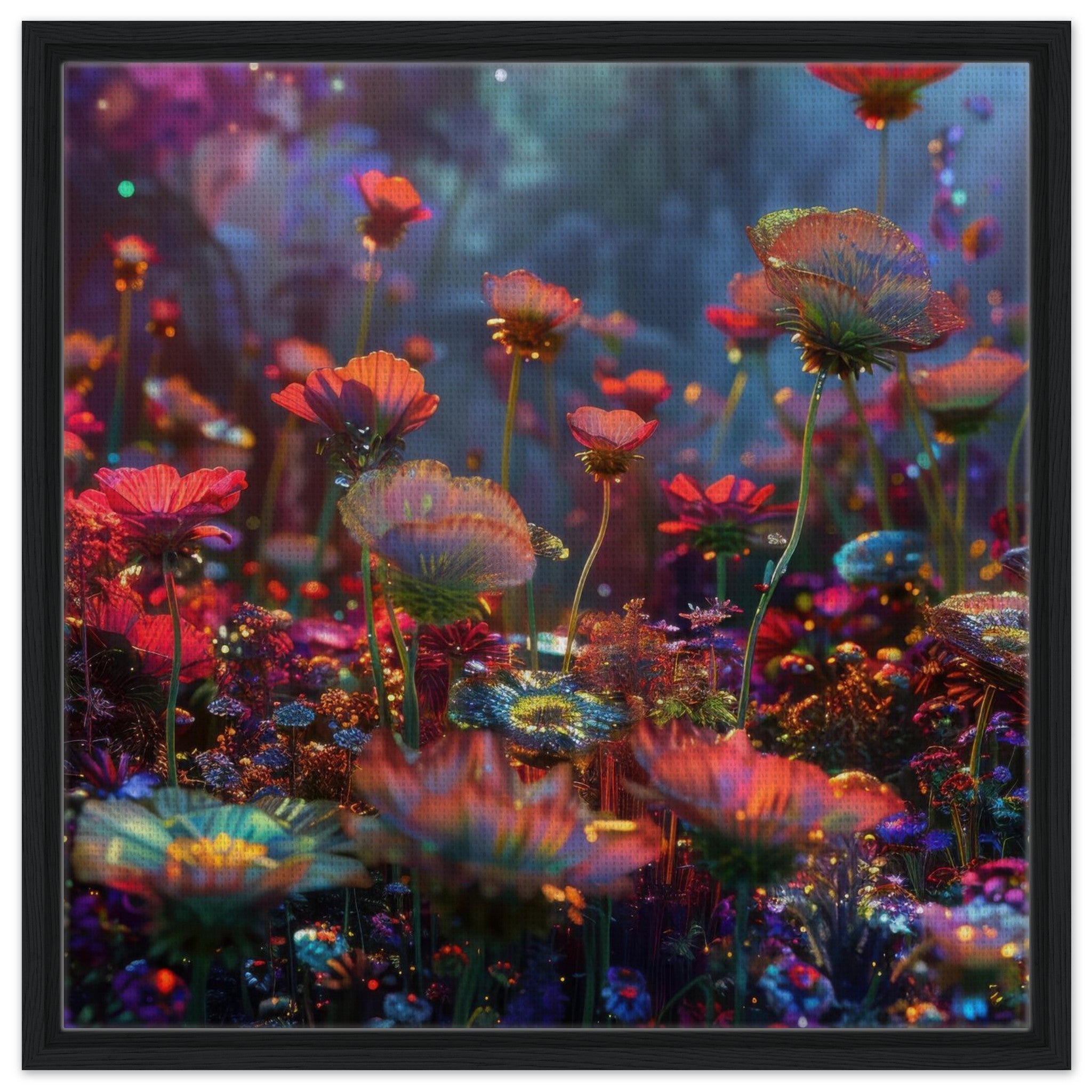 Framed Canvas Square - Colorfull Flower Art 13 - Shop Ai Art WebShop - Digital Art online Store