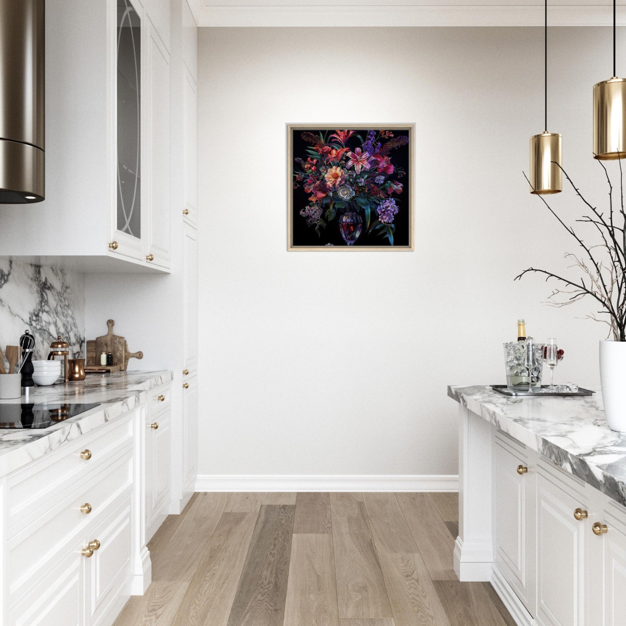 Framed Canvas Square - Colorfull Flower Art 14 - Shop Ai Art WebShop - Digital Art online Store