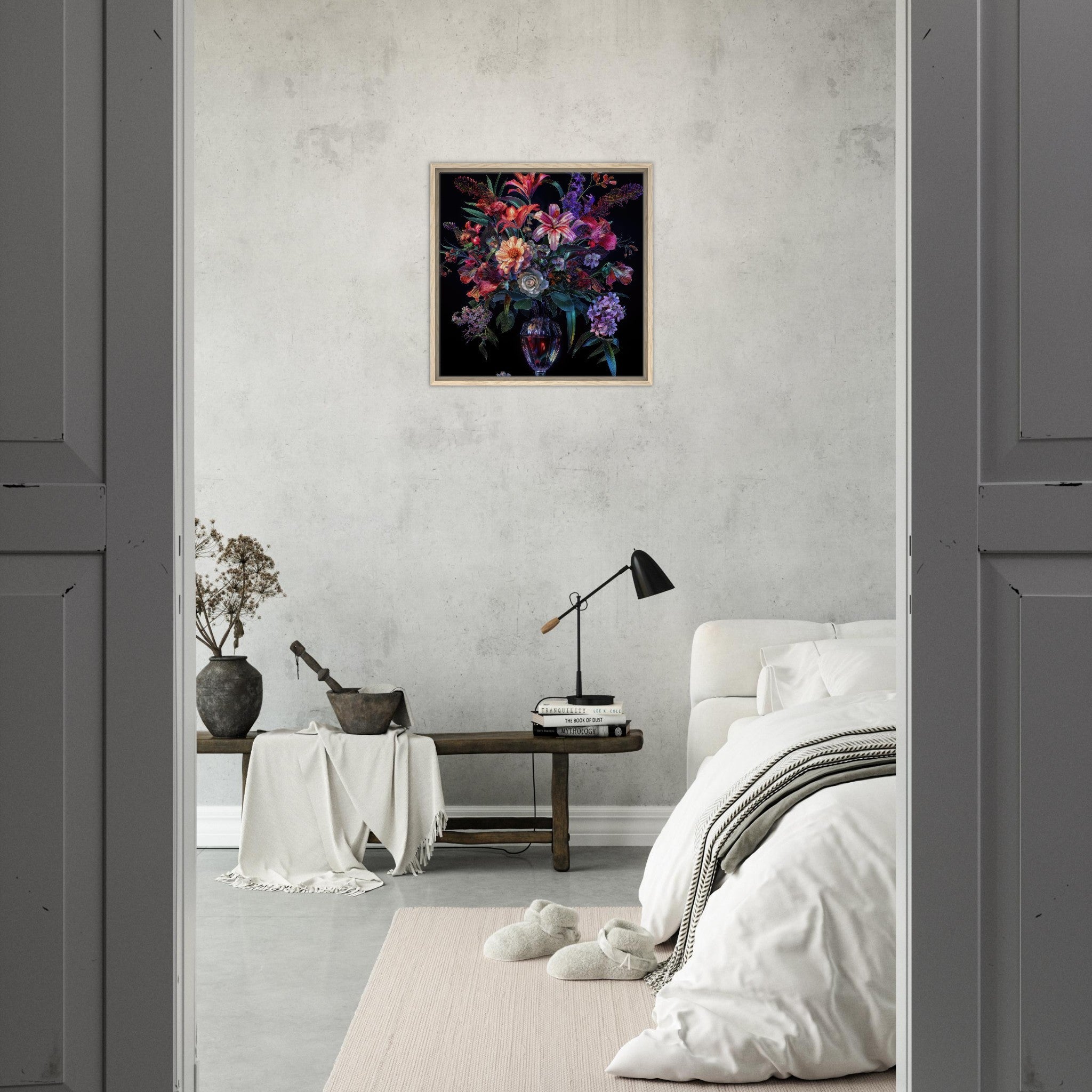 Framed Canvas Square - Colorfull Flower Art 14 - Shop Ai Art WebShop - Digital Art online Store