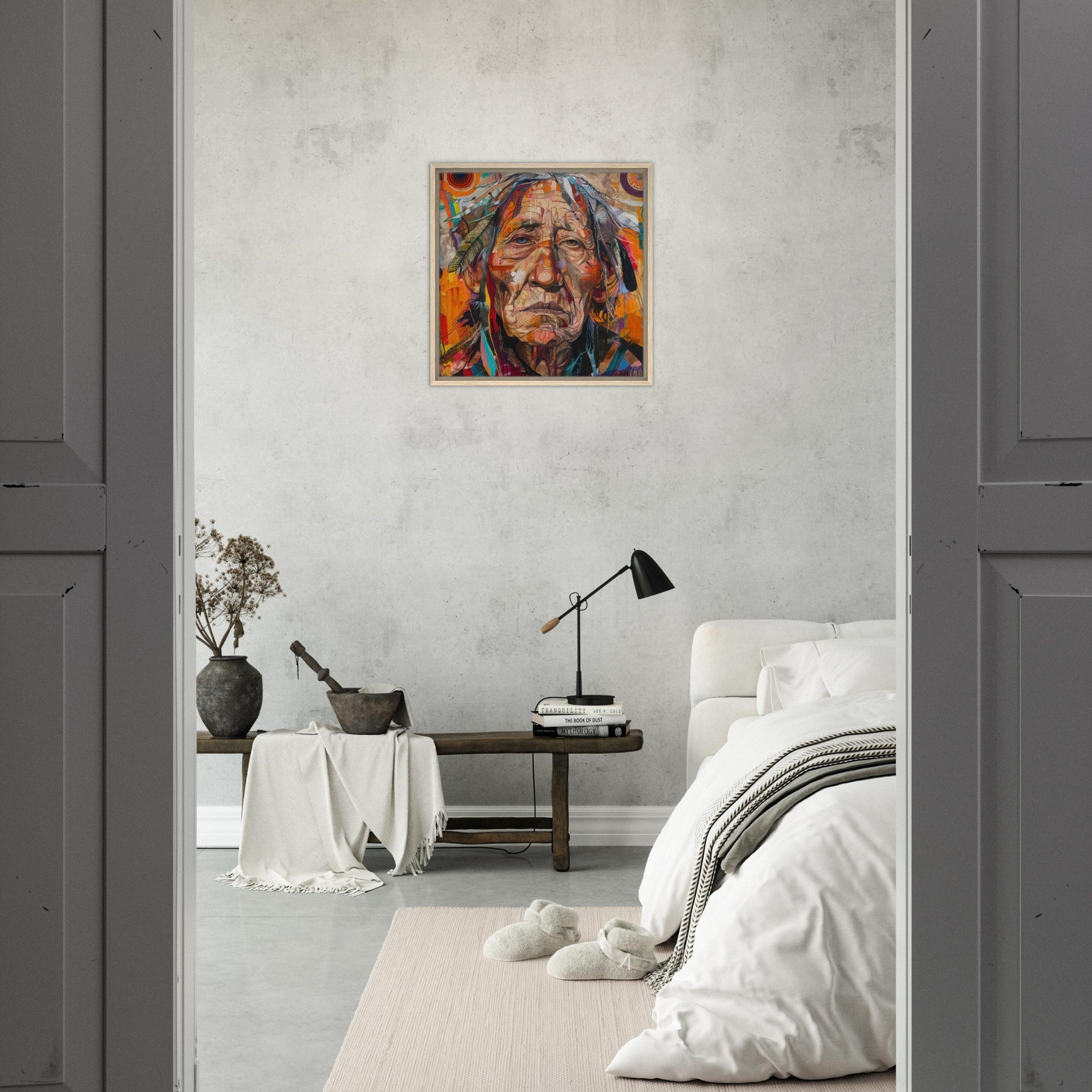 Framed Canvas Square - Expressionism art style American ancestors 3 - Shop Ai Art WebShop - Digital Art online Store