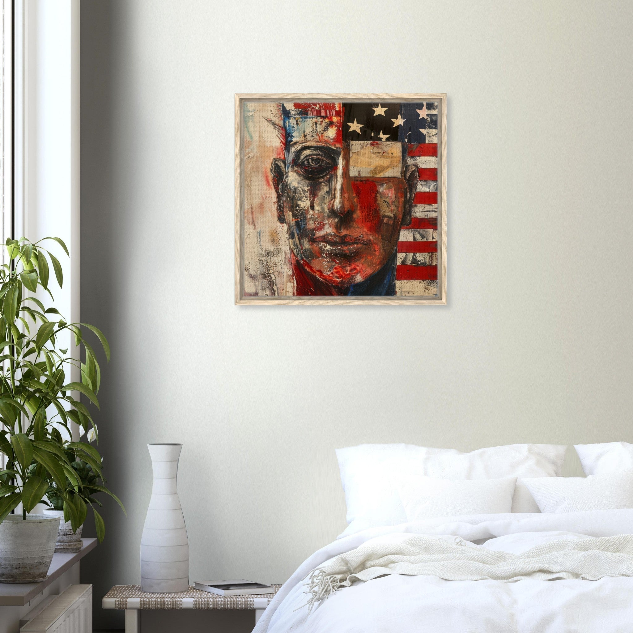 Framed Canvas Square - Expressionism art style American ancestors - Shop Ai Art WebShop - Digital Art online Store