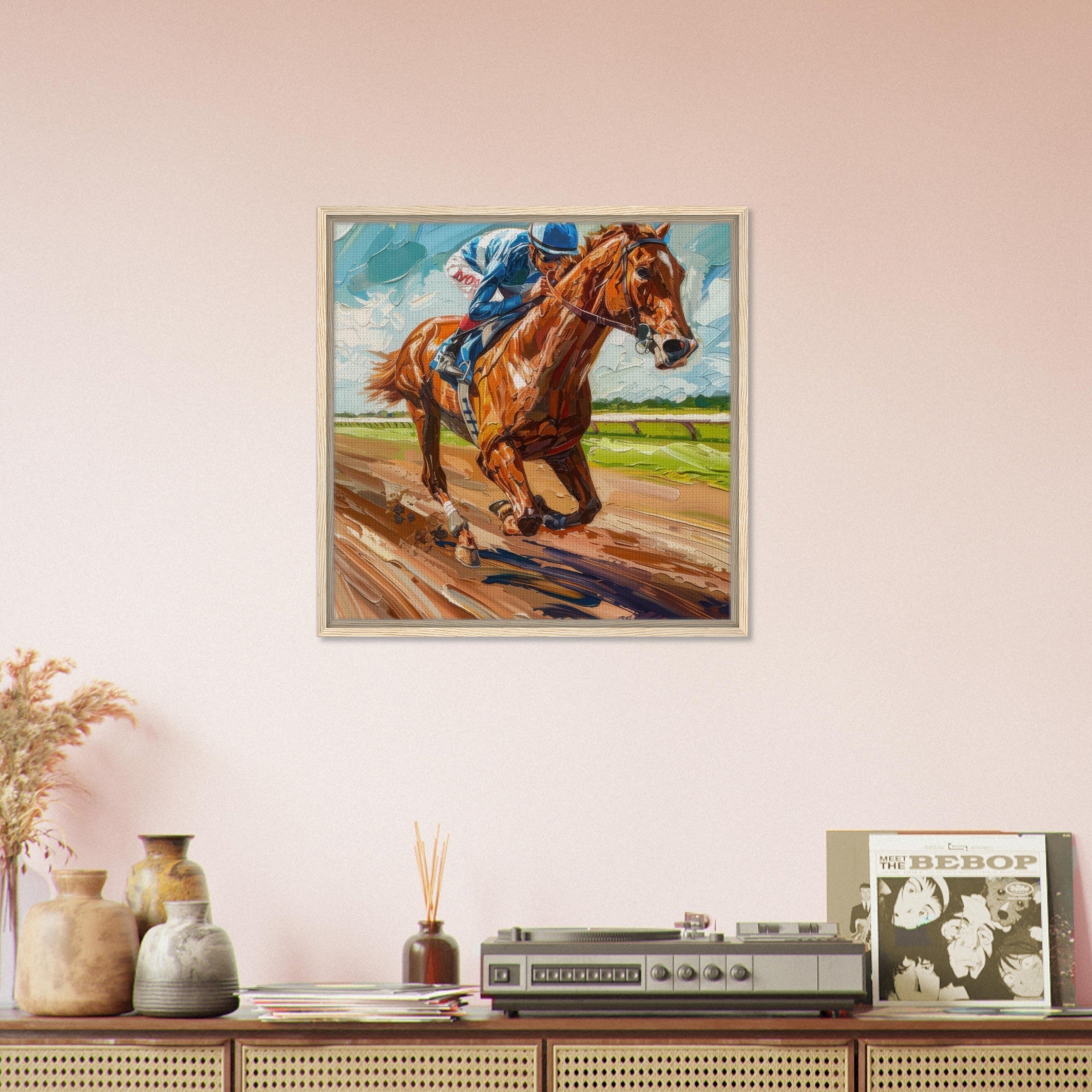 Framed Canvas Square - Horse Racing - Shop Ai Art WebShop - Digital Art online Store