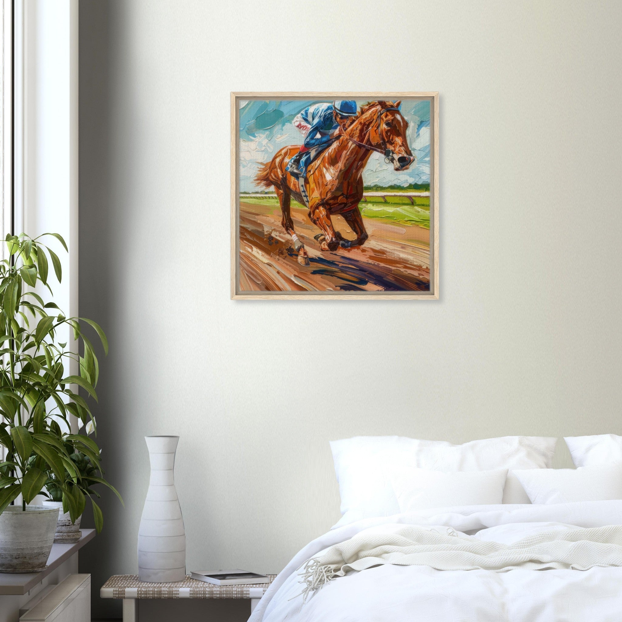 Framed Canvas Square - Horse Racing - Shop Ai Art WebShop - Digital Art online Store