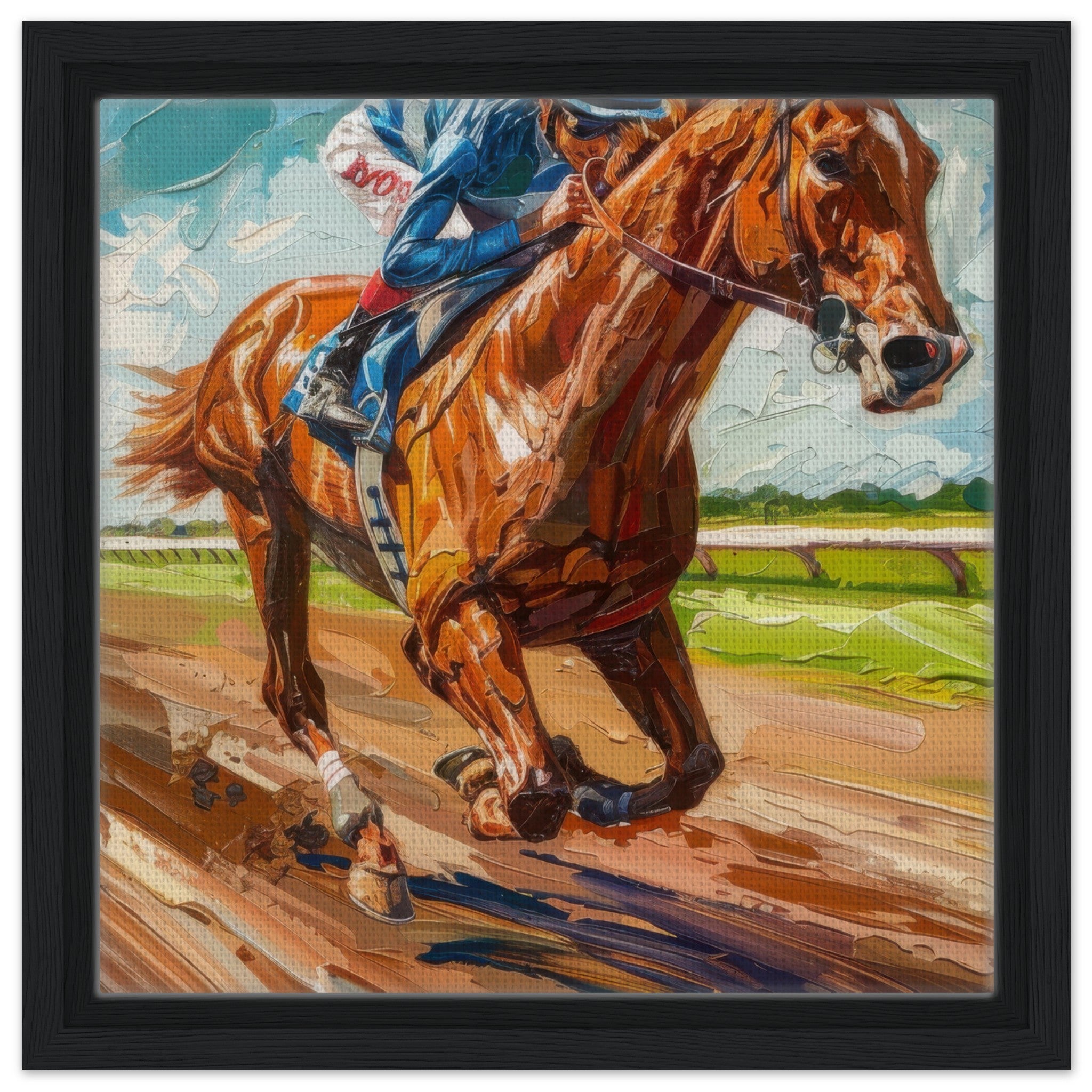 Framed Canvas Square - Horse Racing - Shop Ai Art WebShop - Digital Art online Store