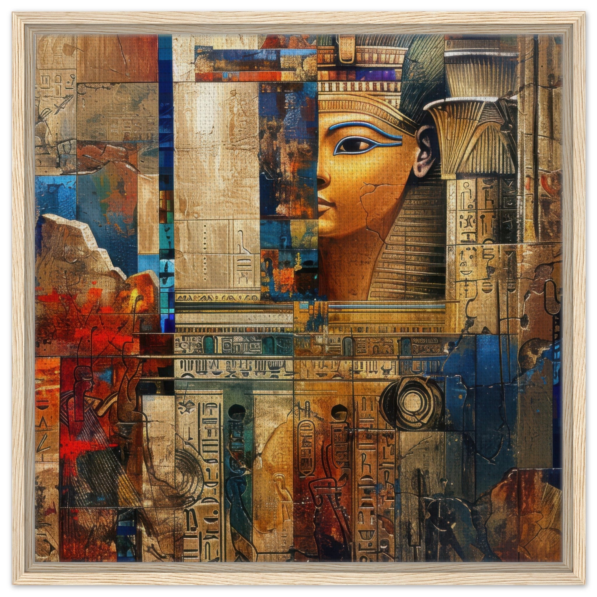 Framed Canvas Square - Old culture of Egypt in abstract style - Shop Ai Art WebShop - Digital Art online Store