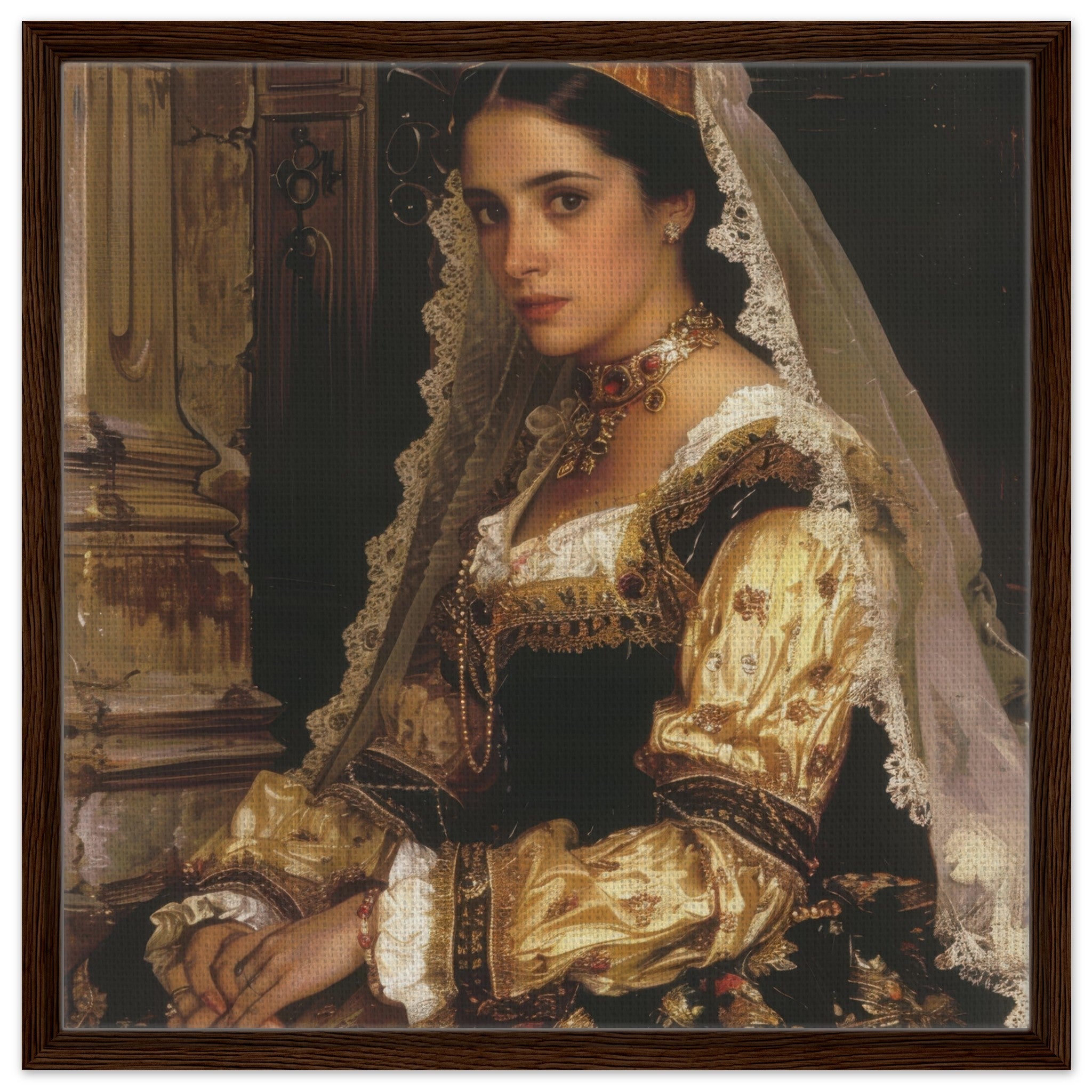 Framed Canvas Square - Romanticism art style culture of Spain 2 - Shop Ai Art WebShop - Digital Art online Store