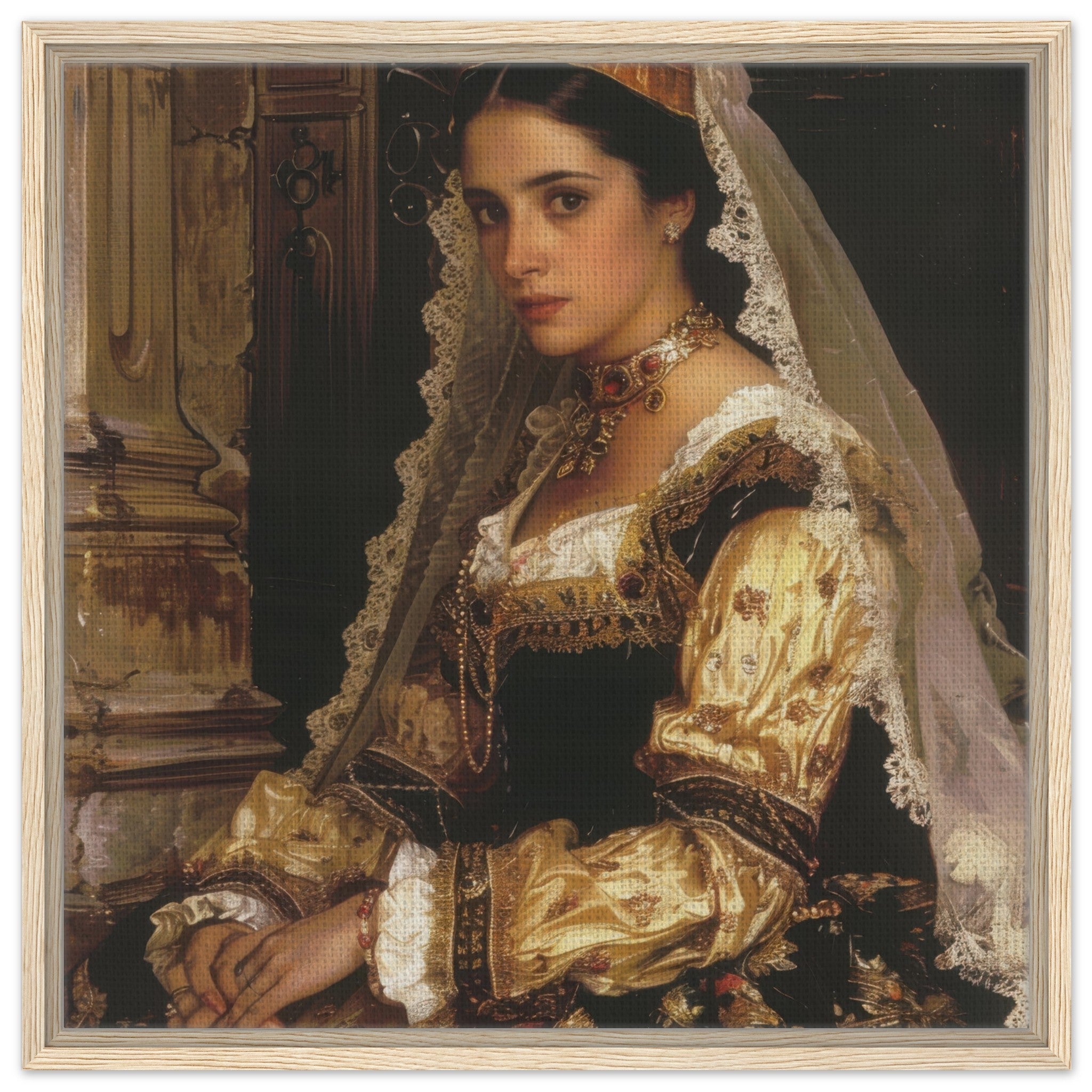 Framed Canvas Square - Romanticism art style culture of Spain 2 - Shop Ai Art WebShop - Digital Art online Store