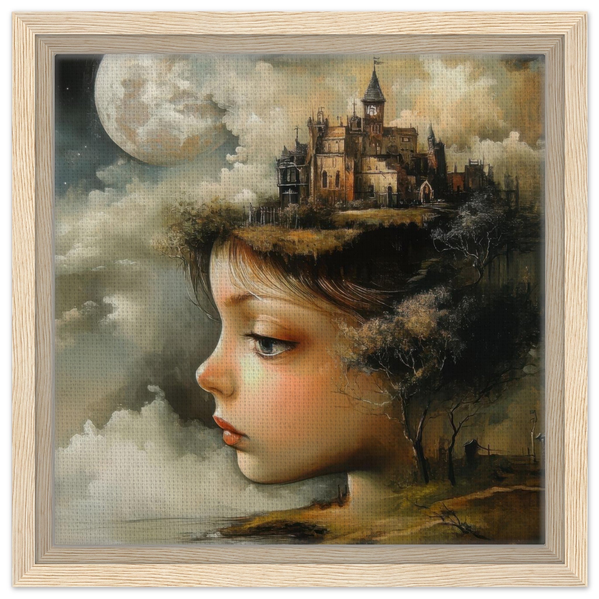 Framed Canvas Square - surrealistic art style 1 - Shop Ai Art WebShop - Digital Art online Store