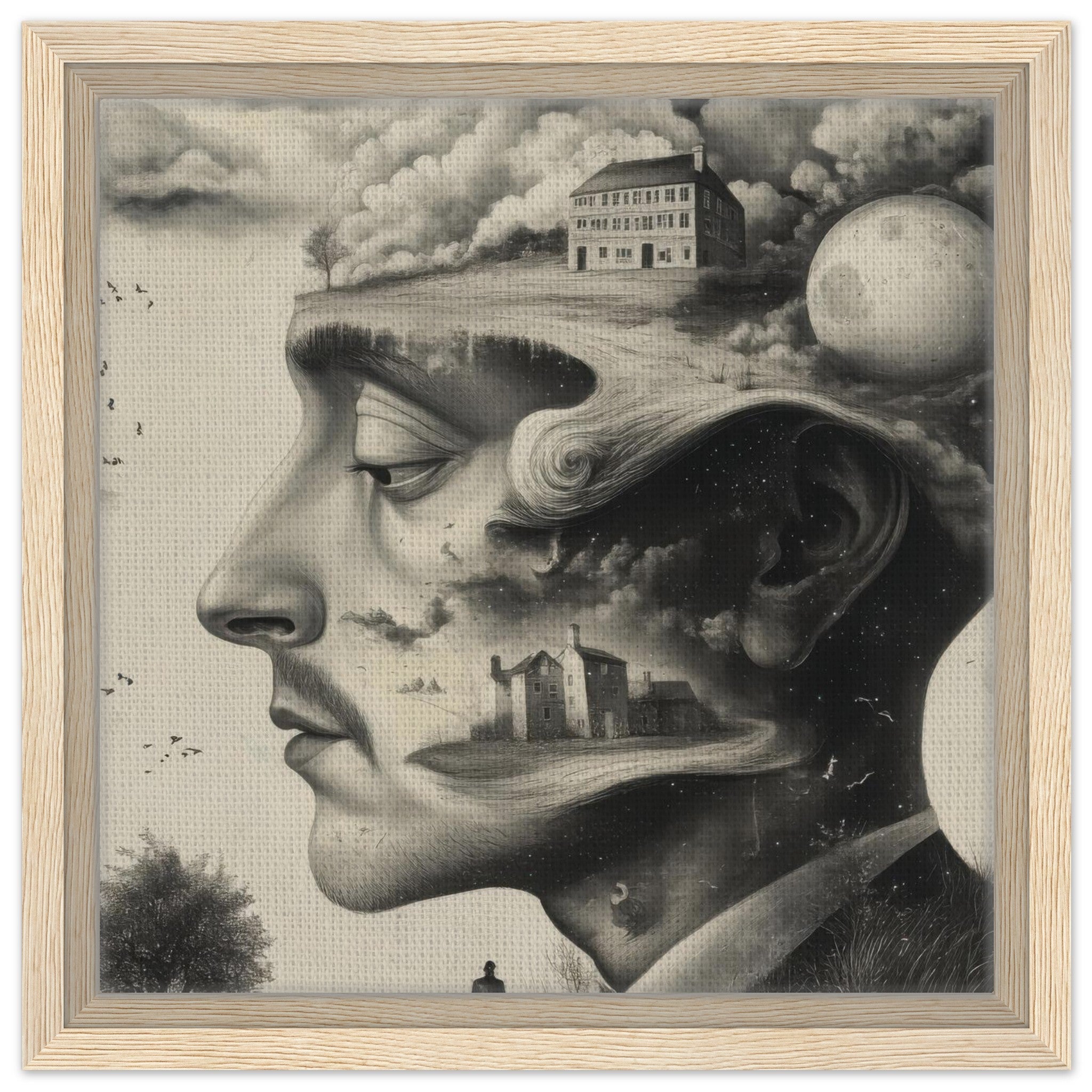Framed Canvas Square - surrealistic art style 5 - Shop Ai Art WebShop - Digital Art online Store
