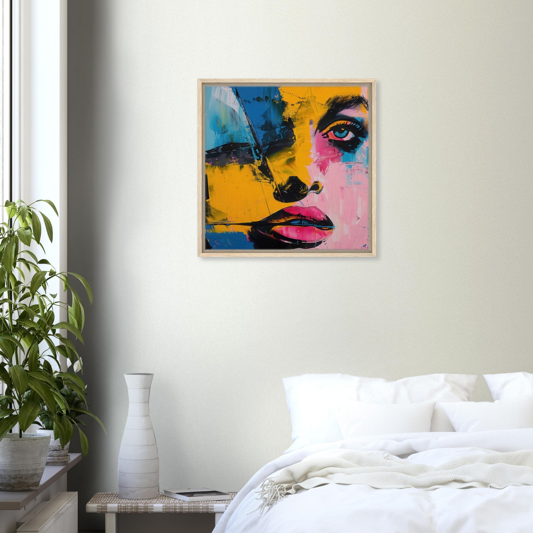 Framed Canvas Square - Swedish popart in abstract style 3 - Shop Ai Art WebShop - Digital Art online Store