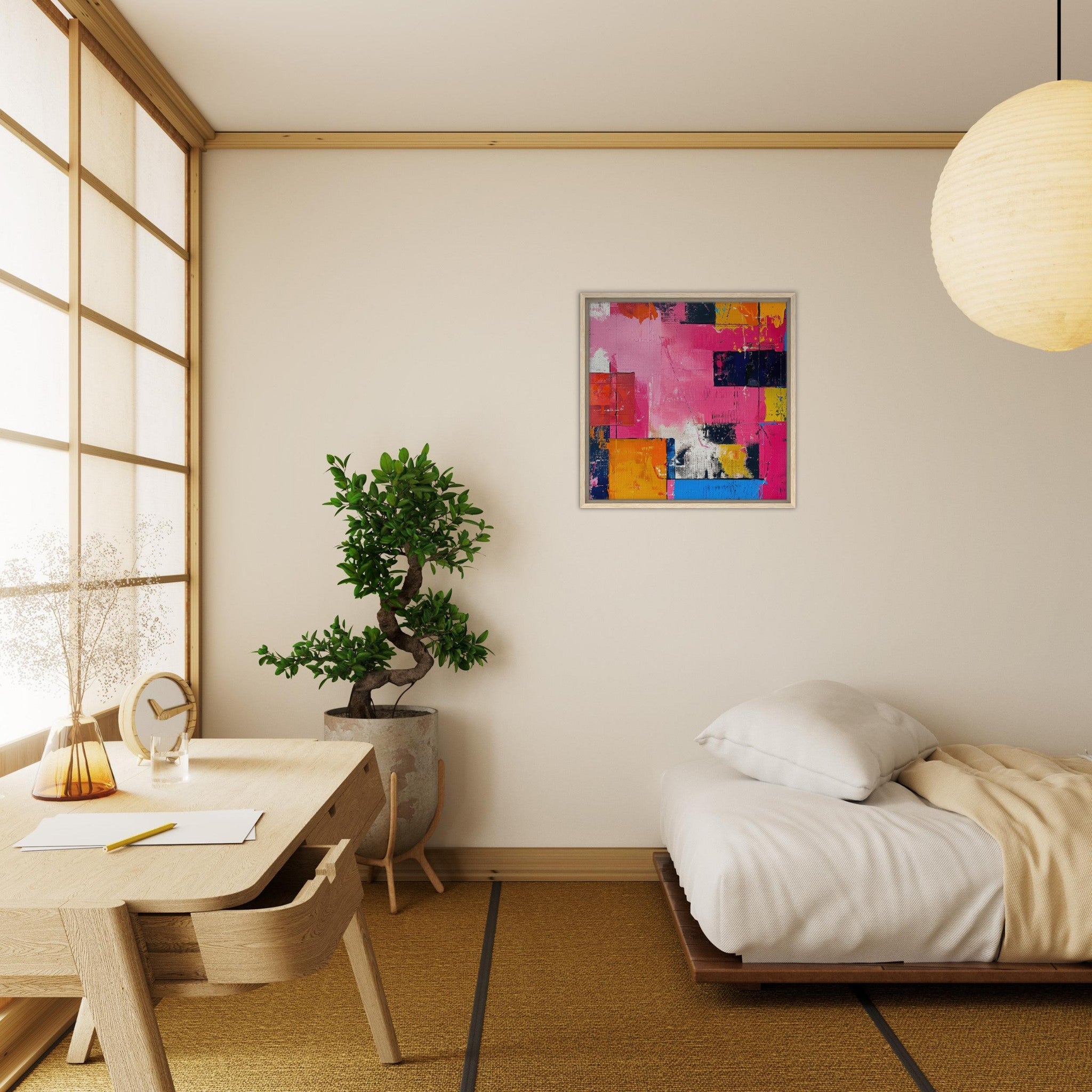 Framed Canvas Square - Swedish popart in abstract style 5 - Shop Ai Art WebShop - Digital Art online Store