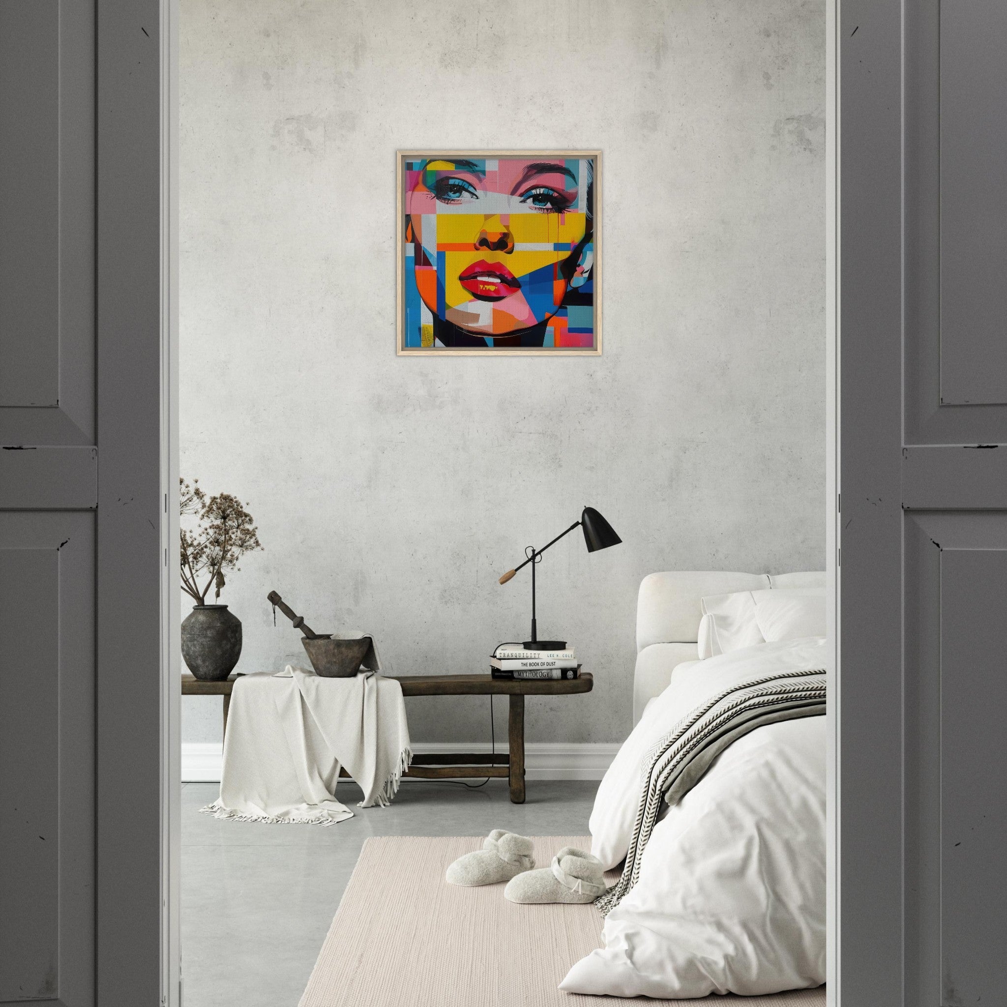 Framed Canvas Square - Swedish popart in abstract style 7 - Shop Ai Art WebShop - Digital Art online Store